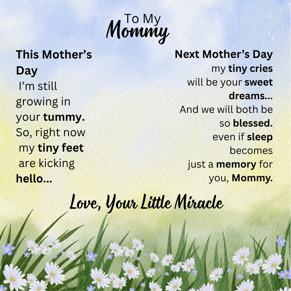 Mother's Day Gift for Mom-to-Be – Baby Feet Heart Pregnancy Necklace with “To My Mommy” Message Card