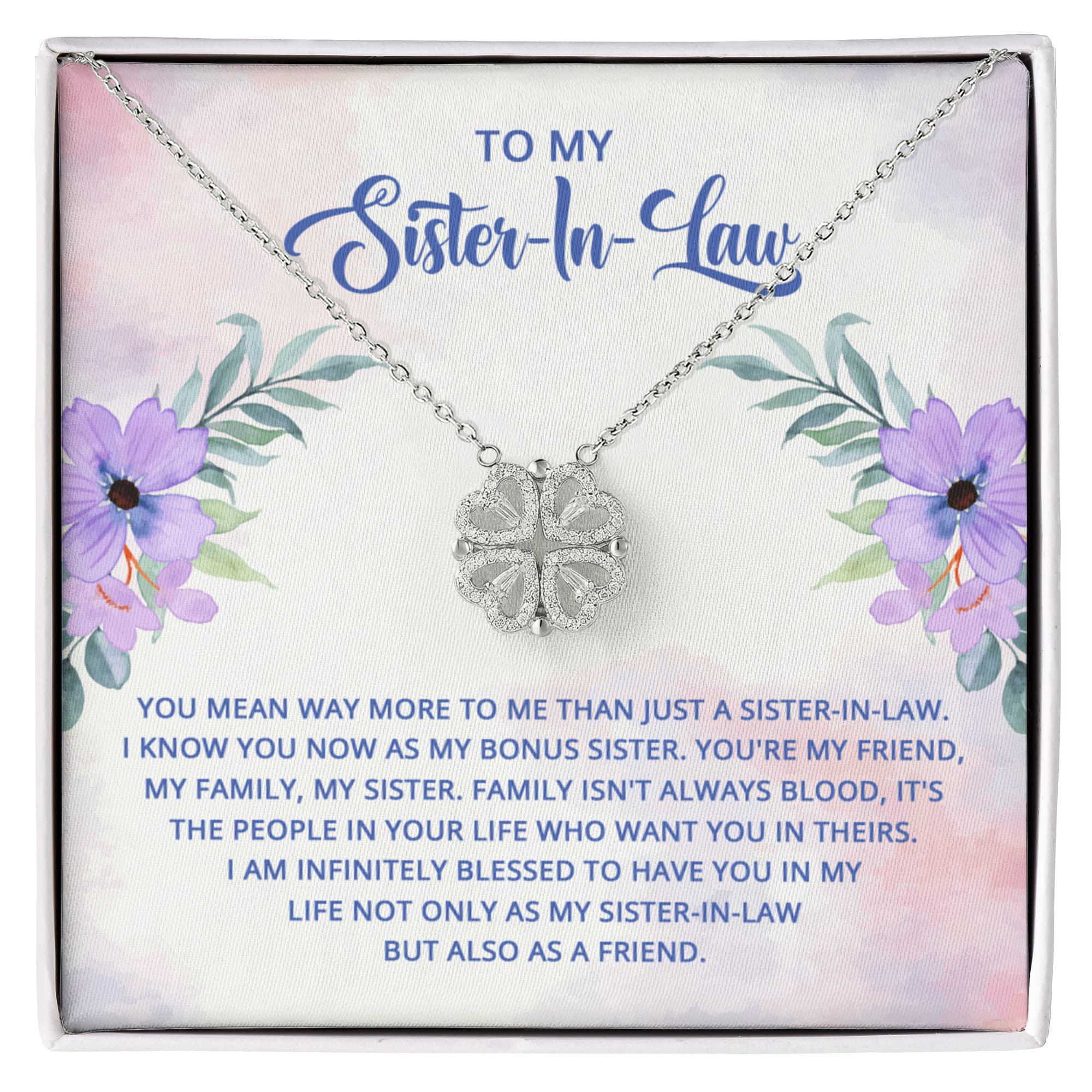 To My Sister-in-Law Magnetic Heart Necklace – Meaningful Sister-in-Law Gift, Bonus Sister Jewelry