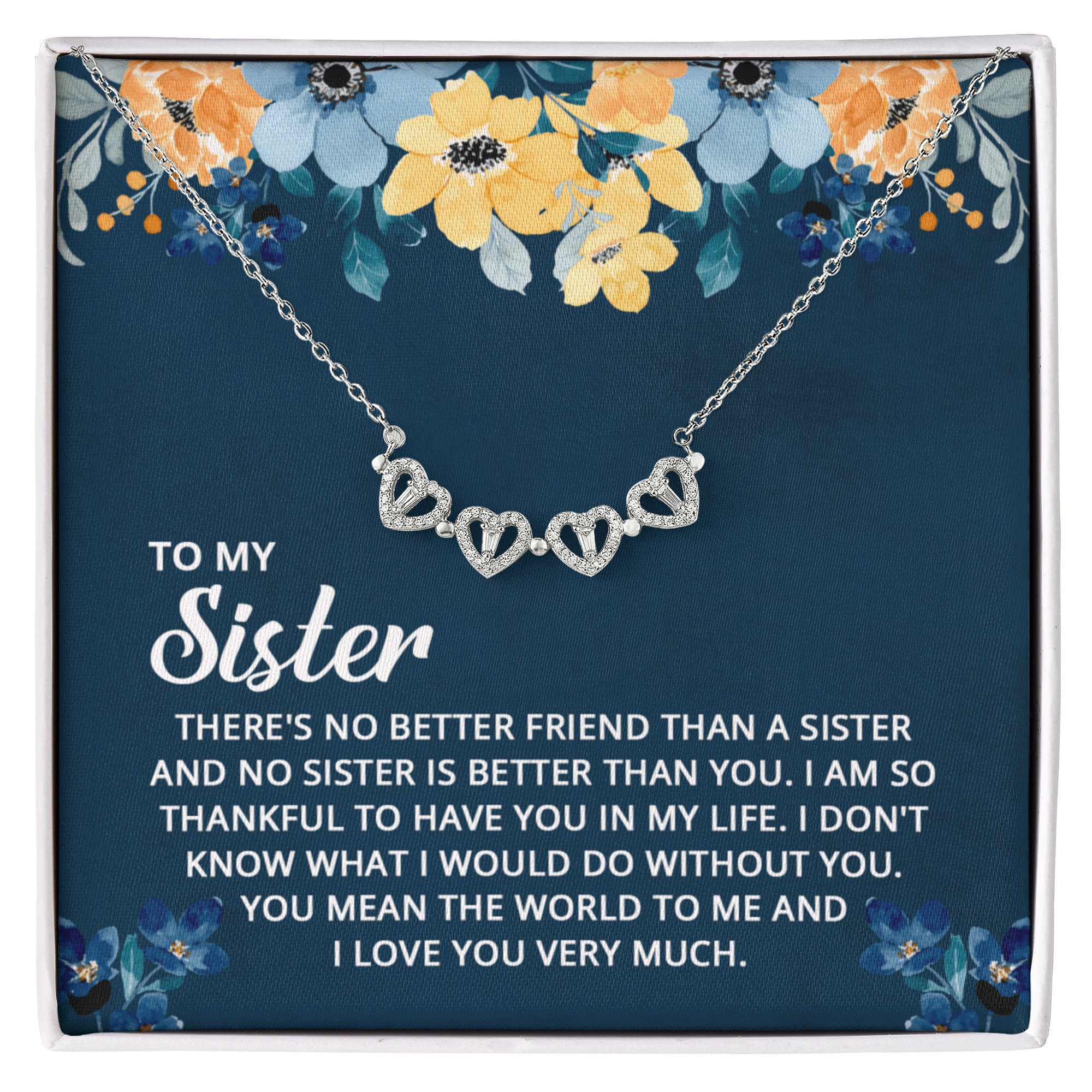 To My Sister Magnetic Heart Necklace – Meaningful Sister Gift, Heartfelt Jewelry for Sister, Birthday or Christmas Gift