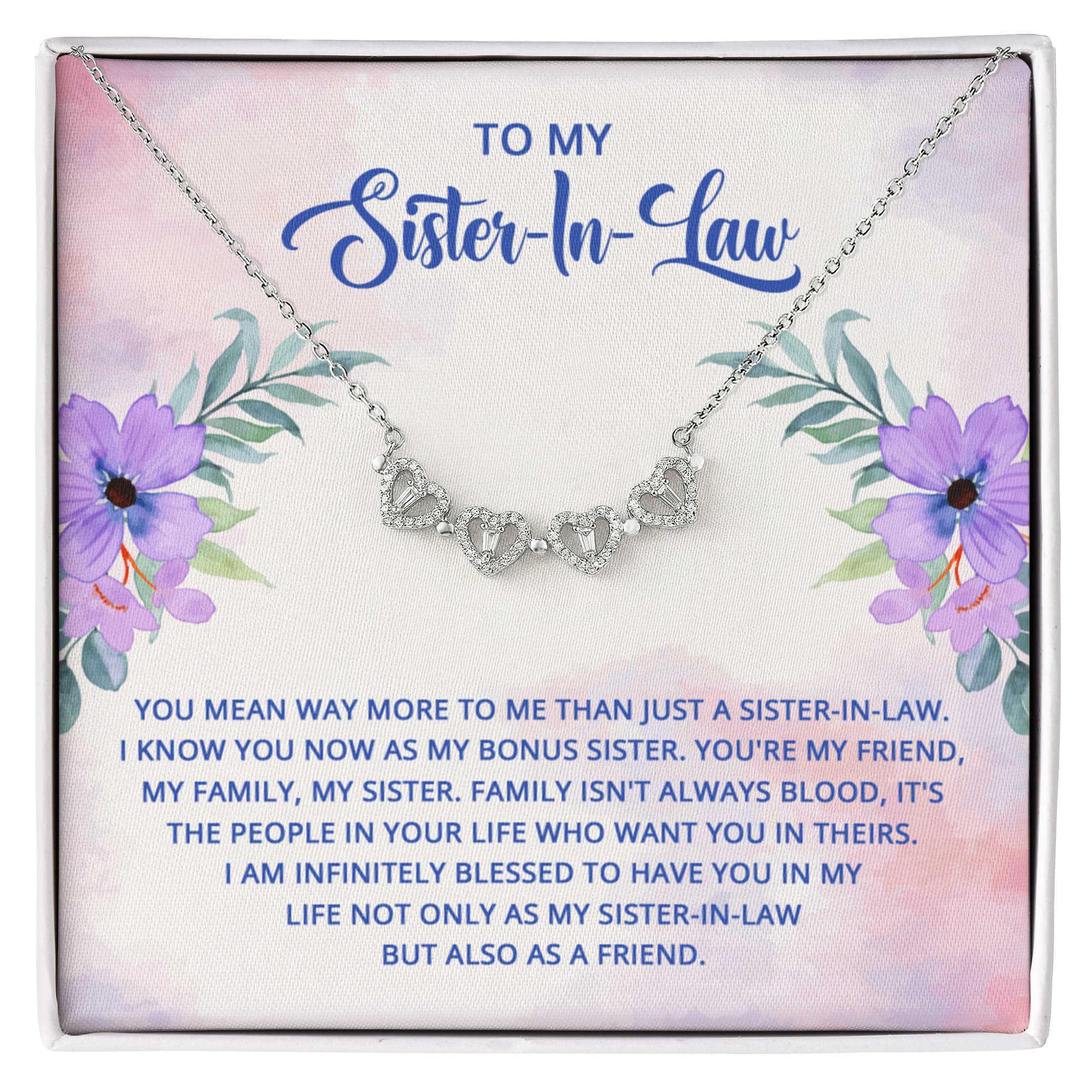 To My Sister-in-Law Magnetic Heart Necklace – Meaningful Sister-in-Law Gift, Bonus Sister Jewelry