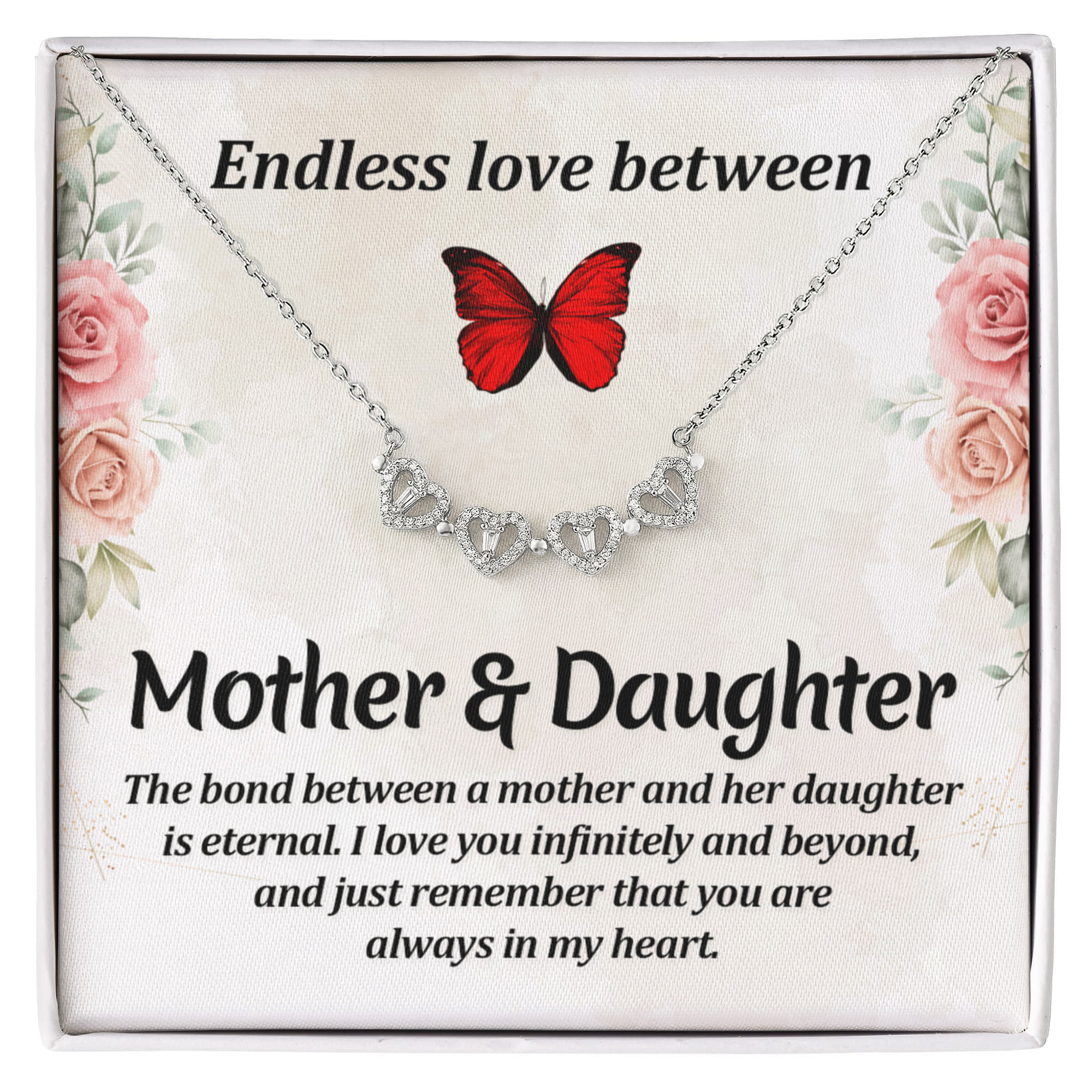 Magnetic Heart Clover Necklace – Mother & Daughter Gift, Meaningful Love Necklace, Gift for Mom or Daughter, Symbol of Connection Jewelry