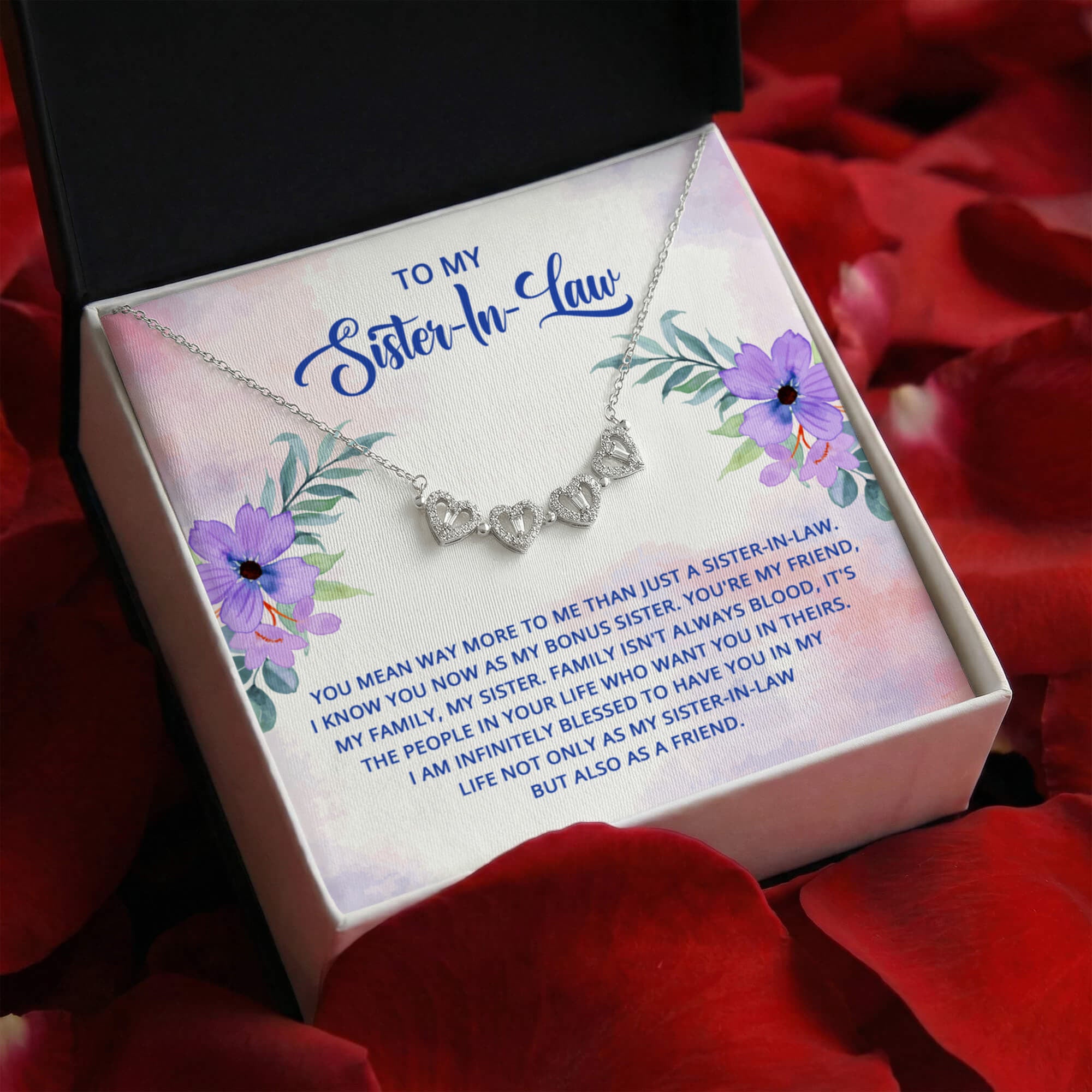 To My Sister-in-Law Magnetic Heart Necklace – Meaningful Sister-in-Law Gift, Bonus Sister Jewelry