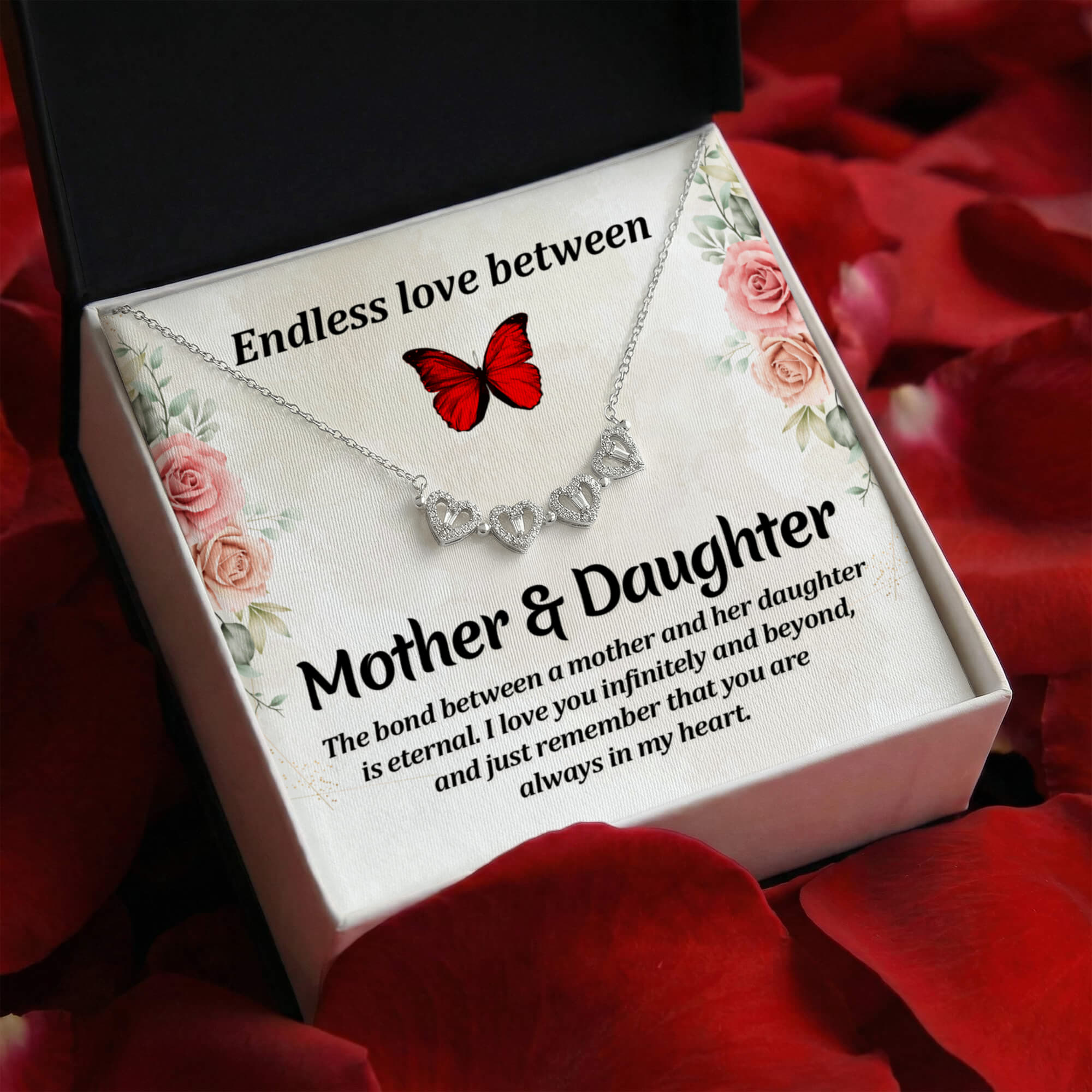 Magnetic Heart Clover Necklace – Mother & Daughter Gift, Meaningful Love Necklace, Gift for Mom or Daughter, Symbol of Connection Jewelry