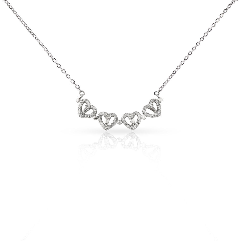 To My Sister Magnetic Heart Clover Necklace – Forever Connected Gift from Sister or Brother