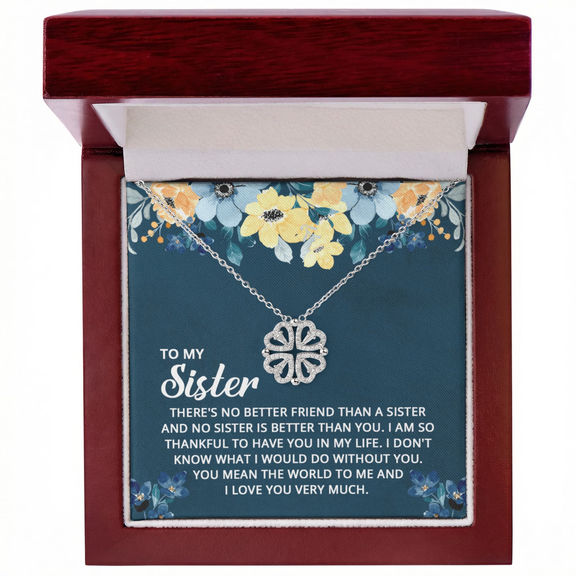 To My Sister Magnetic Heart Necklace – Meaningful Sister Gift, Heartfelt Jewelry for Sister, Birthday or Christmas Gift