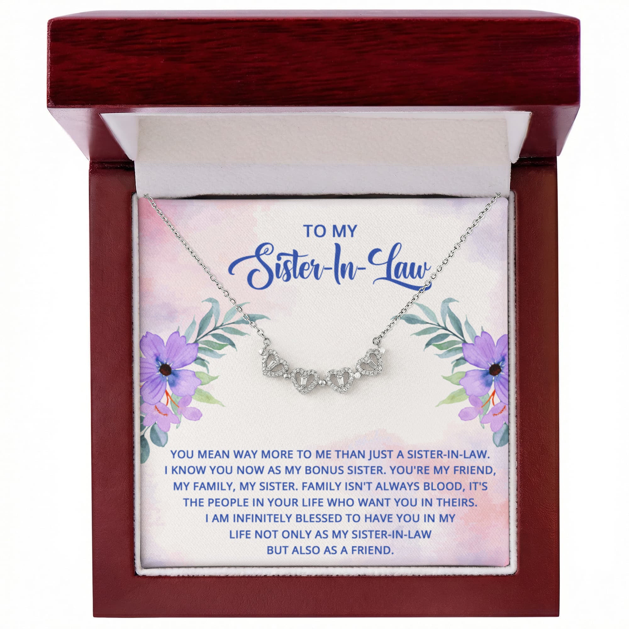 To My Sister-in-Law Magnetic Heart Necklace – Meaningful Sister-in-Law Gift, Bonus Sister Jewelry