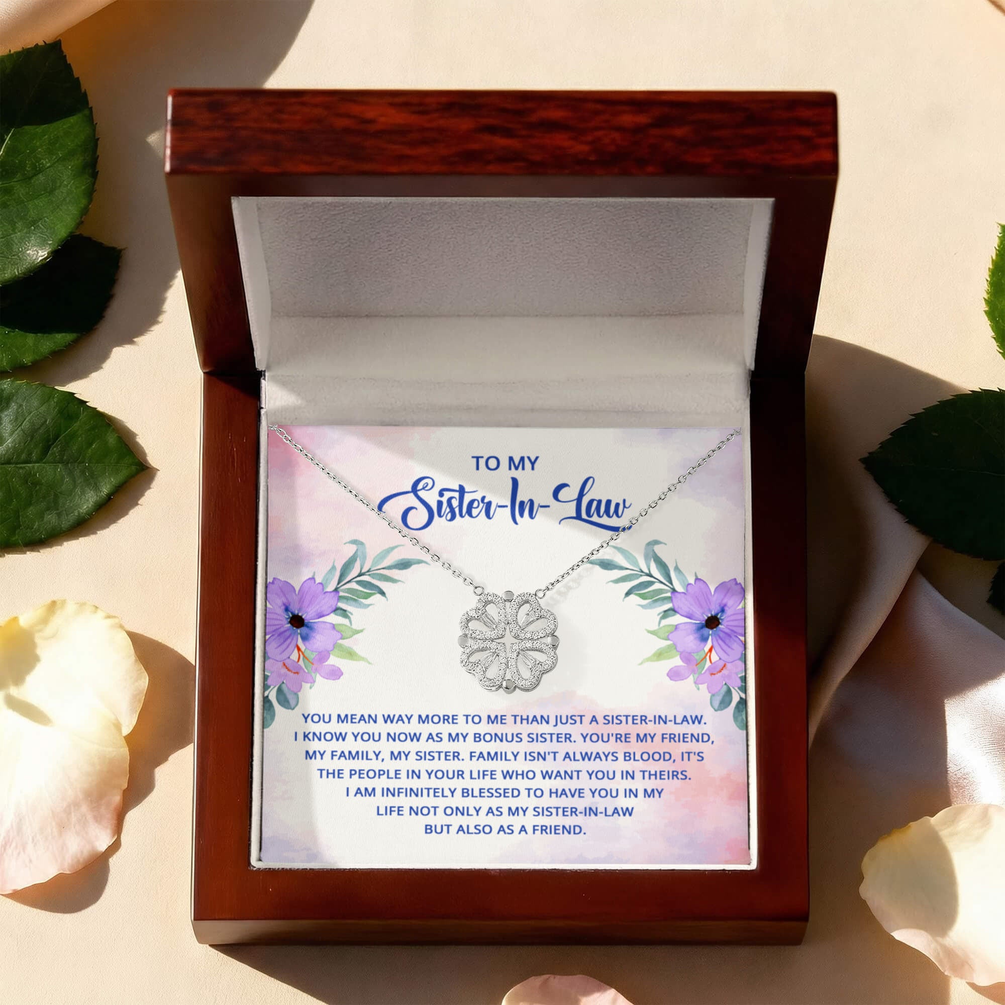 To My Sister-in-Law Magnetic Heart Necklace – Meaningful Sister-in-Law Gift, Bonus Sister Jewelry