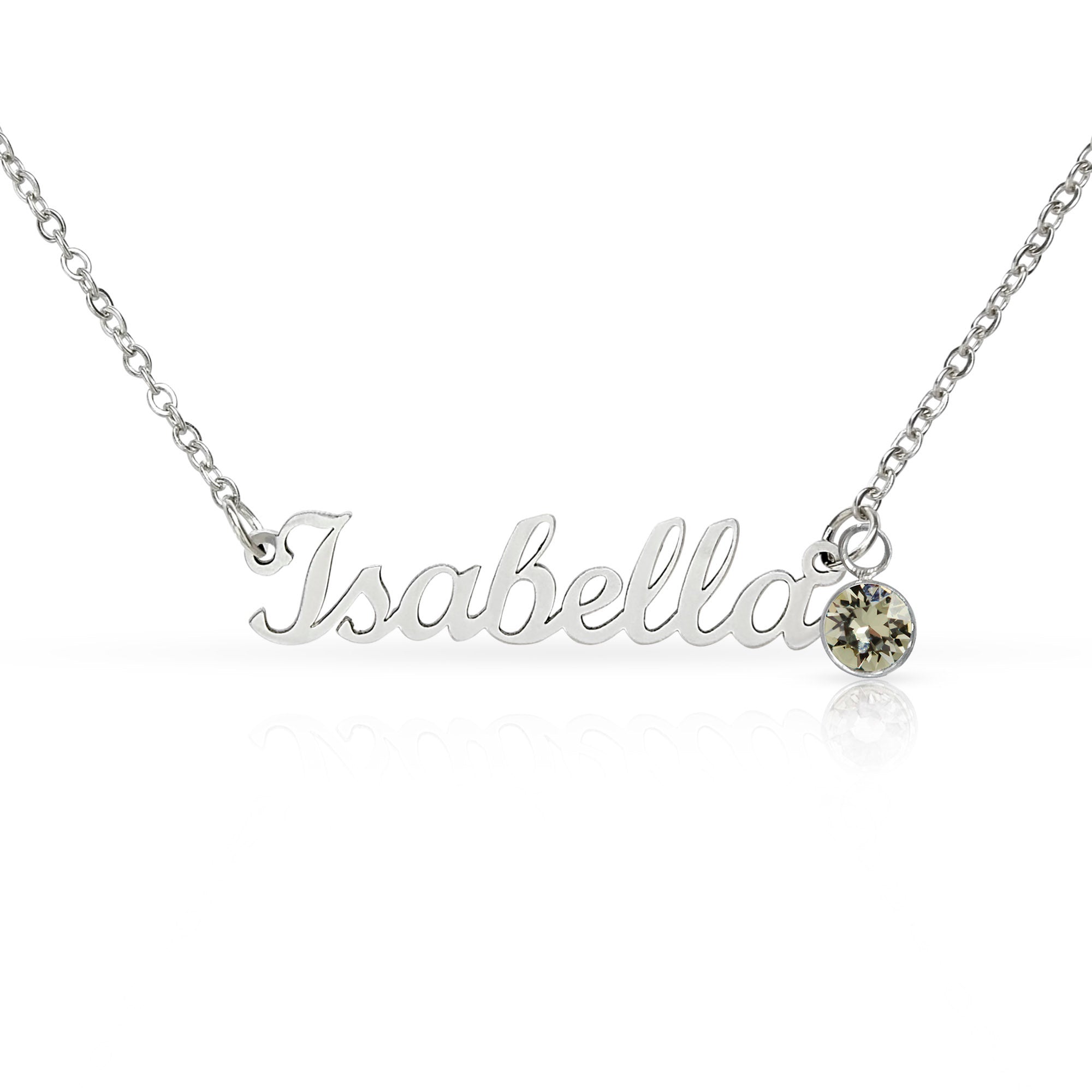Custom Name Necklace with Birthstone for Mom – Personalized Necklace Gift for Mother – Cursive Name Jewelry Birthday Mother's Day Gift