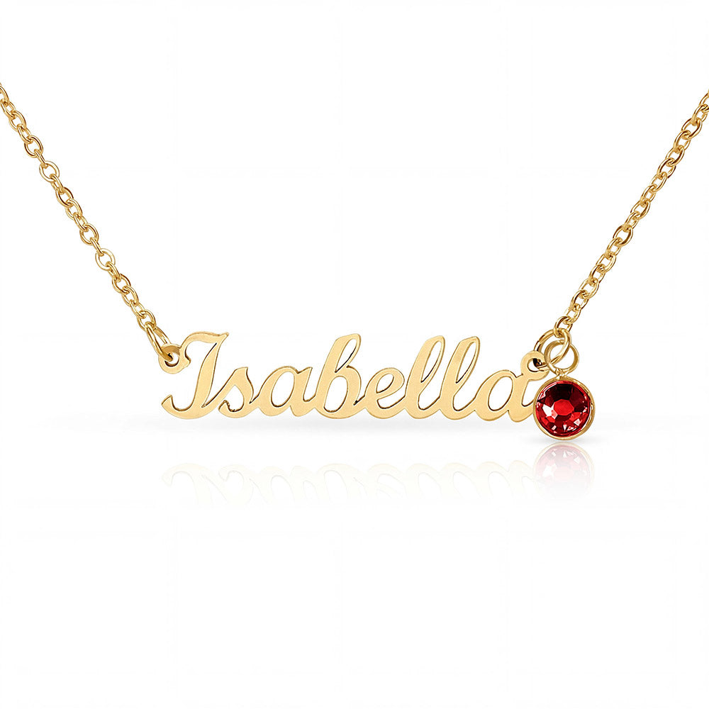 Custom Name Necklace with Birthstone for Mom – Personalized Necklace Gift for Mother – Cursive Name Jewelry Birthday Mother's Day Gift