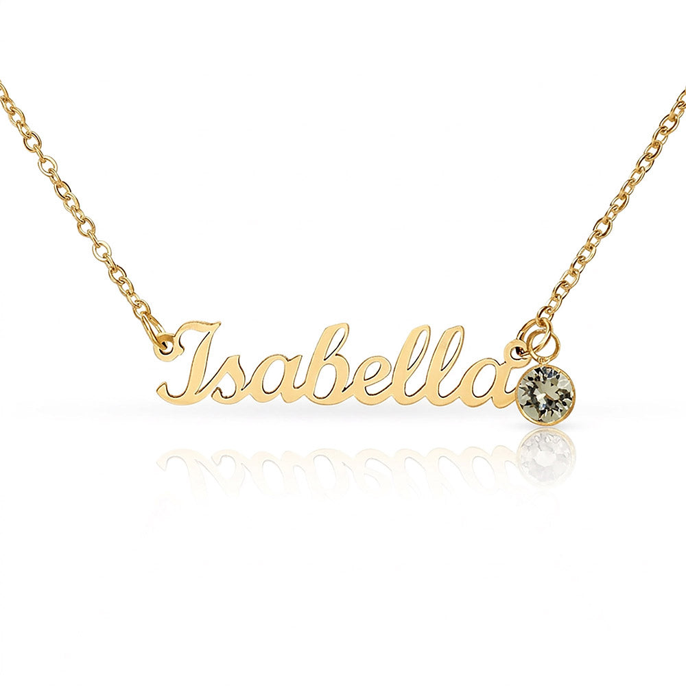 Custom Name Necklace with Birthstone for Mom – Personalized Necklace Gift for Mother – Cursive Name Jewelry Birthday Mother's Day Gift
