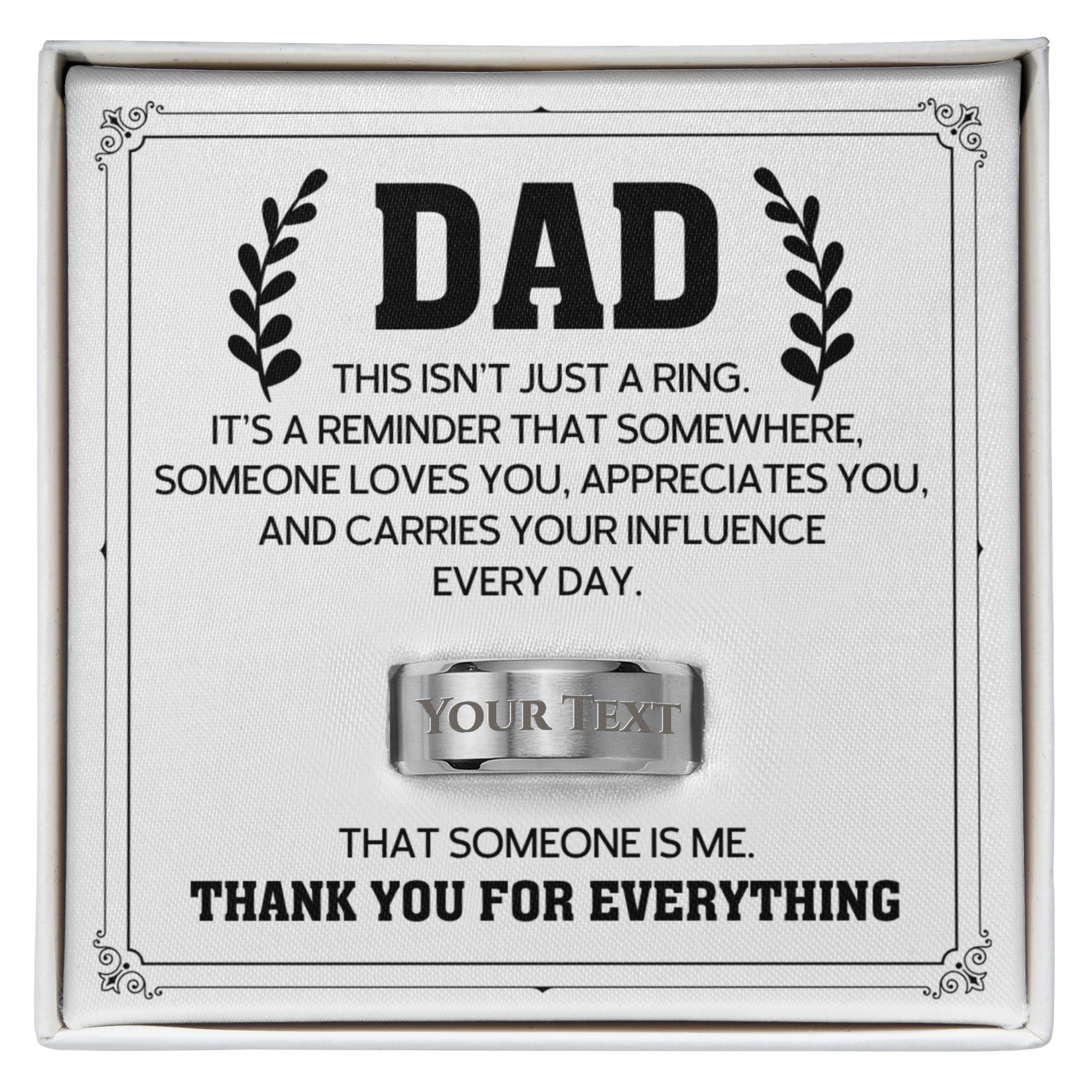 To My Dad Personalized Engraved Ring – Custom Father's Gift