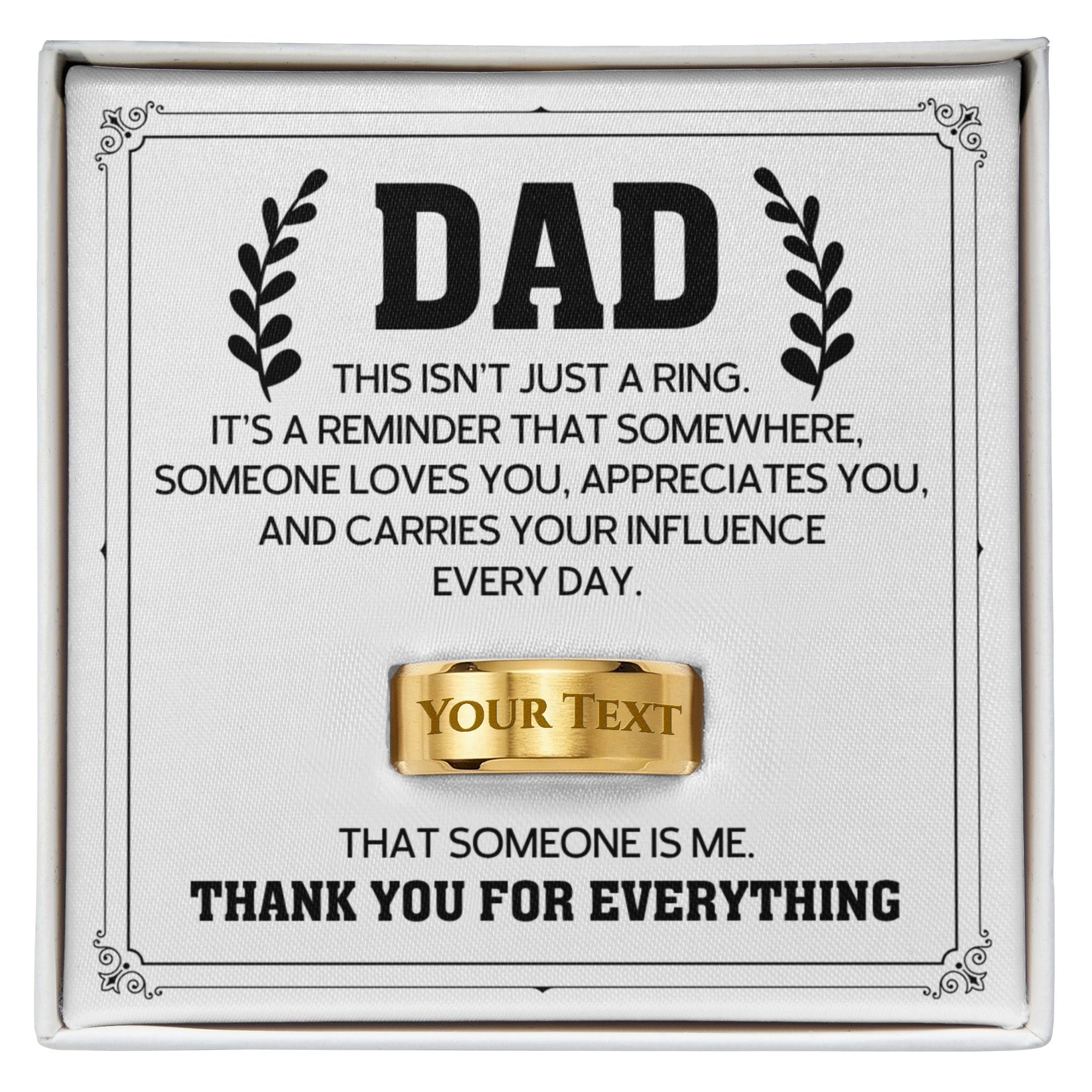To My Dad Personalized Engraved Ring – Custom Father's Gift