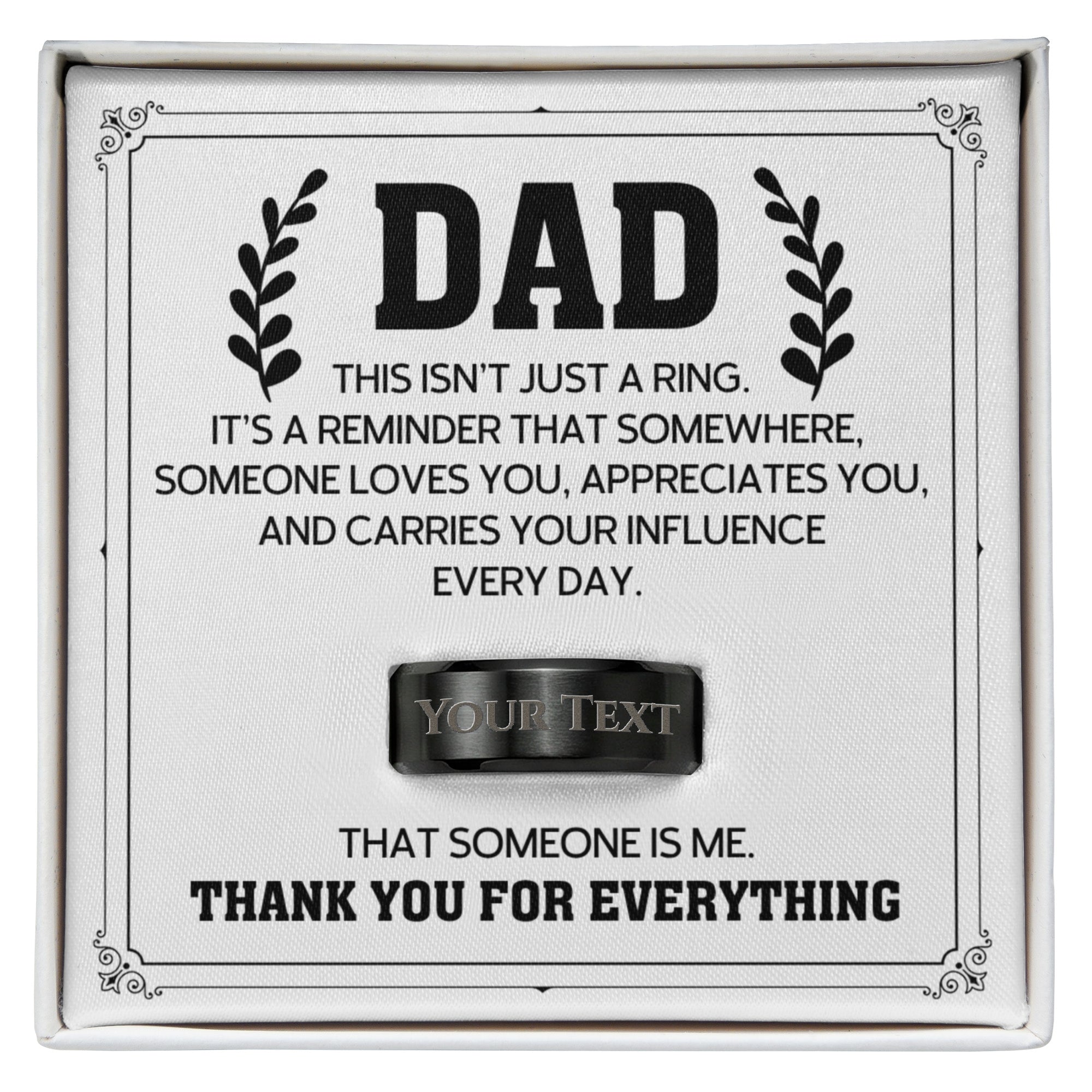 To My Dad Personalized Engraved Ring – Custom Father's Gift