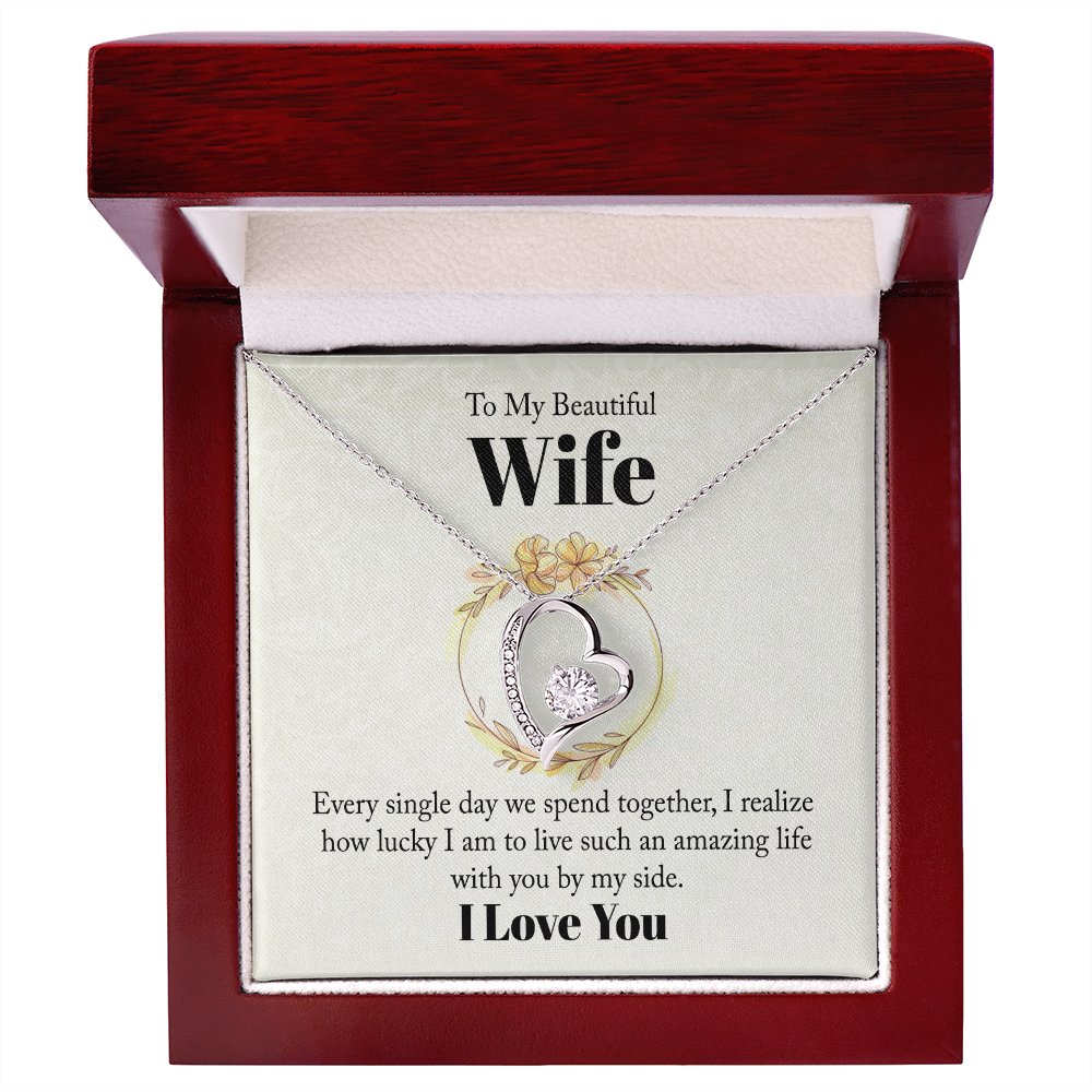 Forever Love Necklace Gift for Wife – Romantic Heart Pendant, Meaningful Jewelry for Her