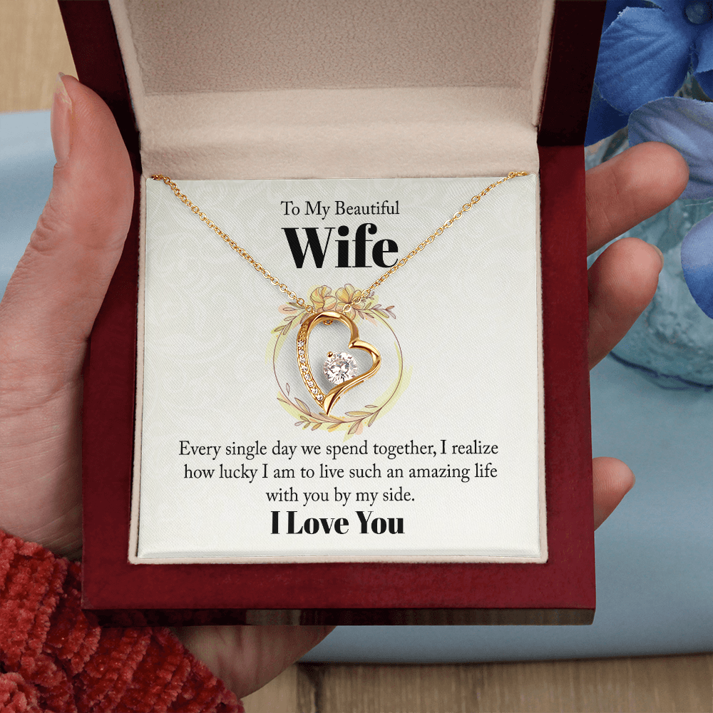 Forever Love Necklace Gift for Wife – Romantic Heart Pendant, Meaningful Jewelry for Her