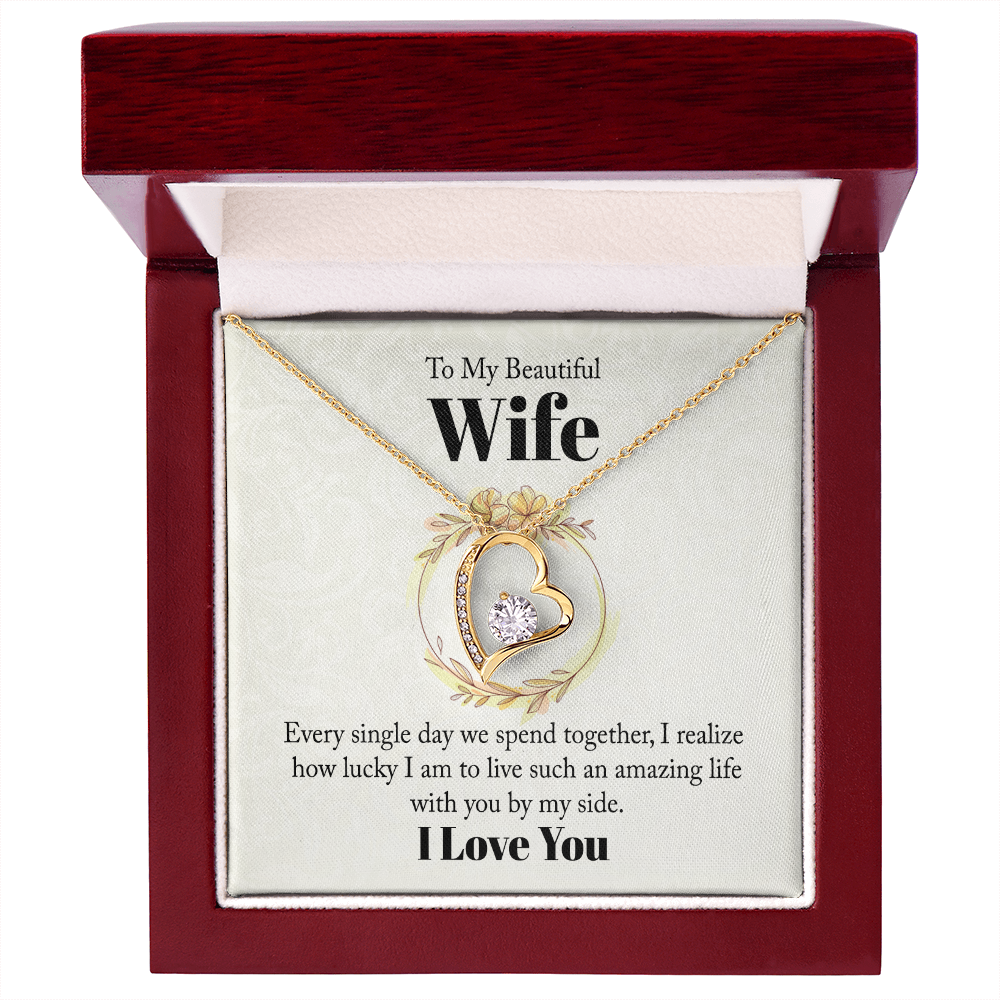 Forever Love Necklace Gift for Wife – Romantic Heart Pendant, Meaningful Jewelry for Her