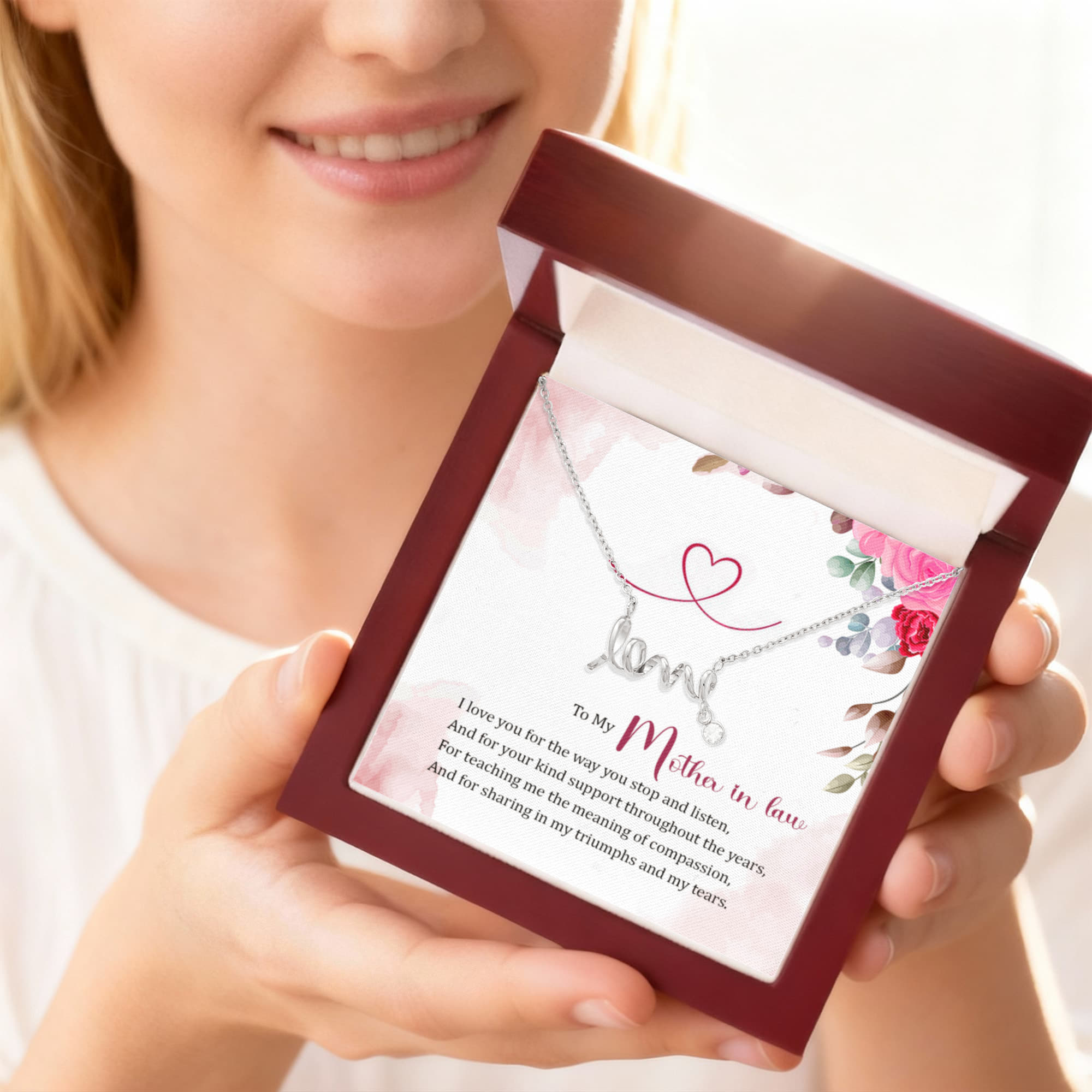 To My Mother-in-Law Love Necklace – Meaningful Gift for Mother in Law, Birthday Gift, Wedding Gift, Thank You Gift from Daughter-in-Law