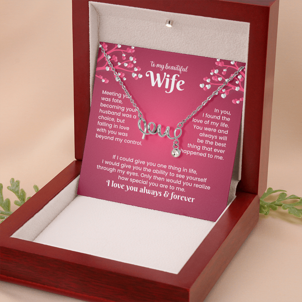 To My Beautiful Wife Love Necklace – Romantic Gift From Husband
