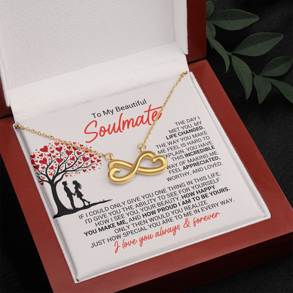 Endless Love Infinity Necklace for Soulmate – Romantic Gift for Wife or Girlfriend, Infinity Heart Necklace