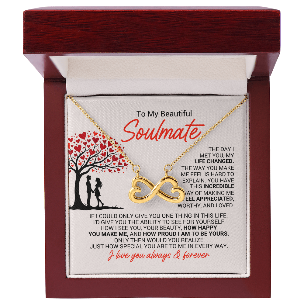 Endless Love Infinity Necklace for Soulmate – Romantic Gift for Wife or Girlfriend, Infinity Heart Necklace