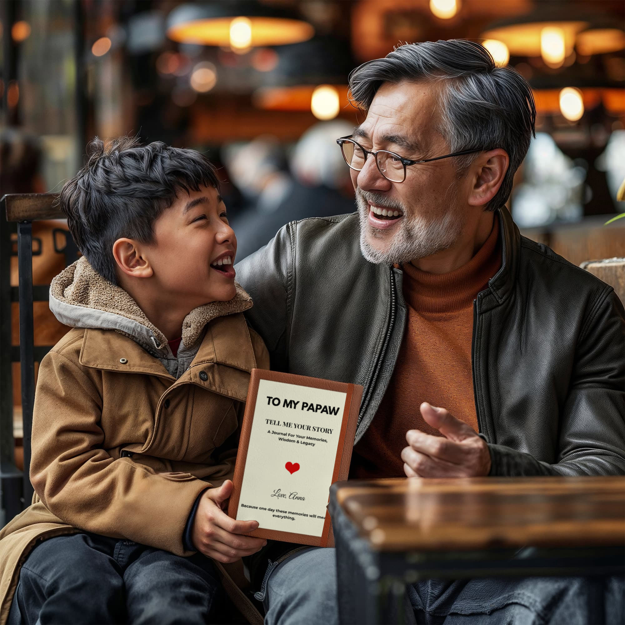Personalized Papaw memory journal designed for preserving stories, wisdom, and family legacy