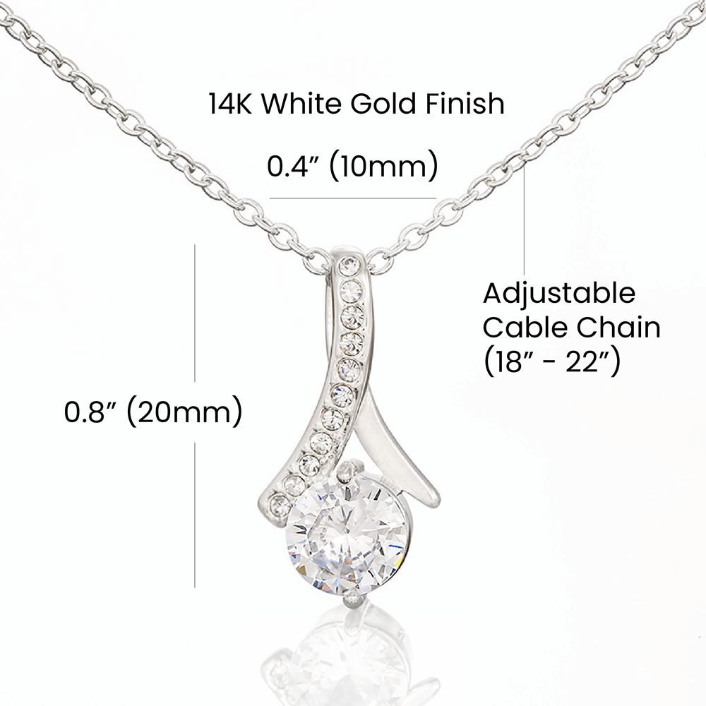 To My Mom Necklace from Daughter – Funny & Sentimental Gift for Mom – Alluring Beauty Necklace Birthday Mother's Day Gift