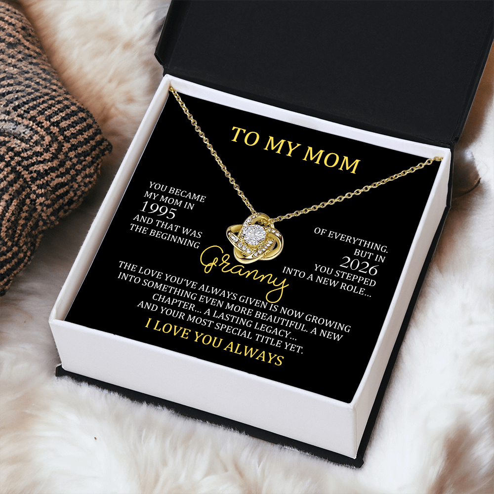 Granny Necklace with Mom & Granny Years – New Grandma Gift | Love Knot Necklace