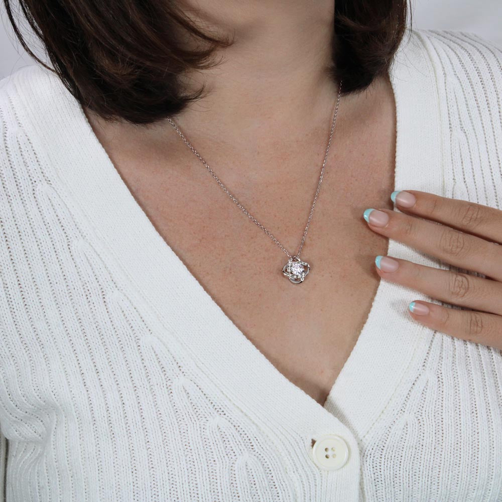 Yaya Necklace with Mom & Yaya Years – New Grandma Gift | Love Knot Necklace