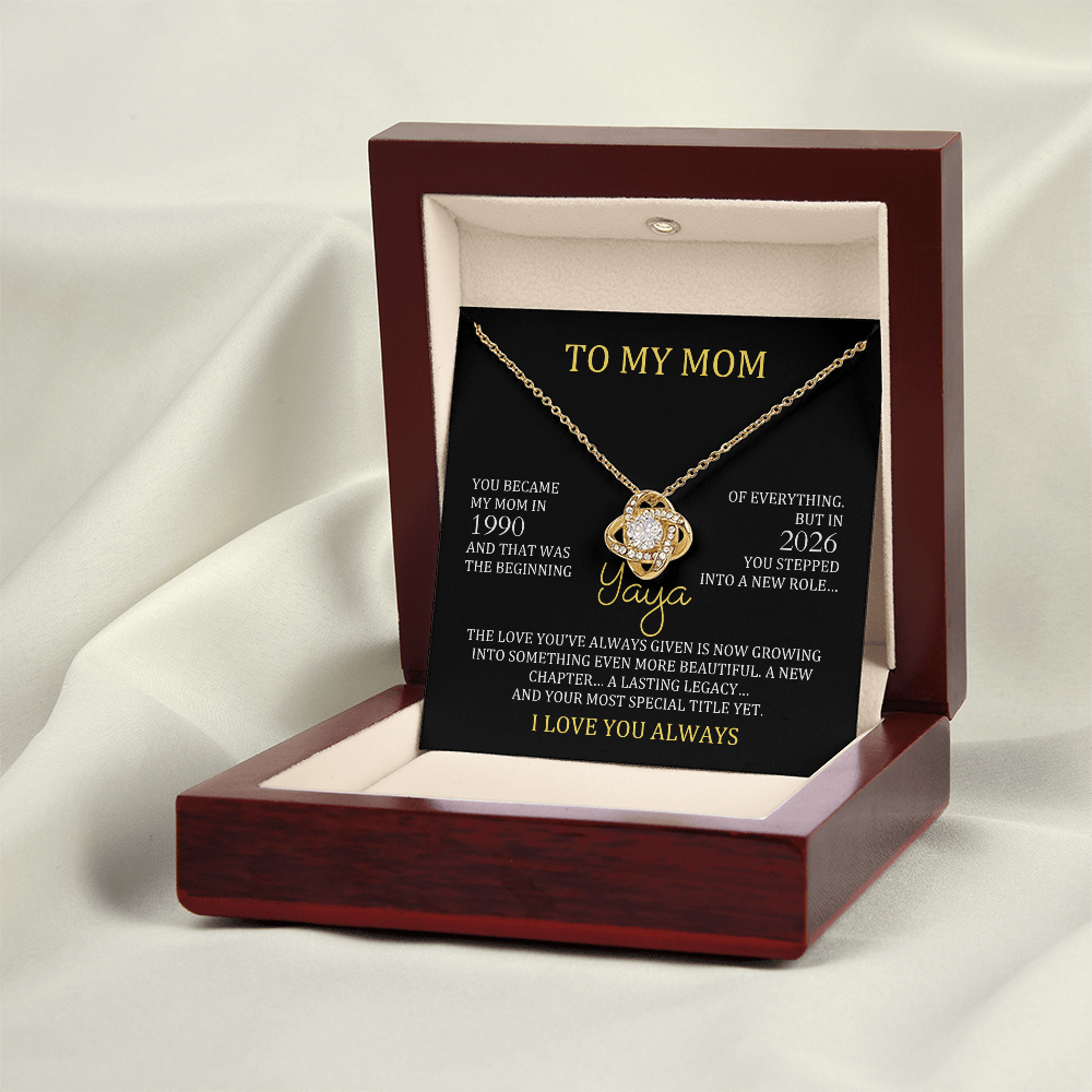 yaya necklace in luxury gift box for first time grandma gift