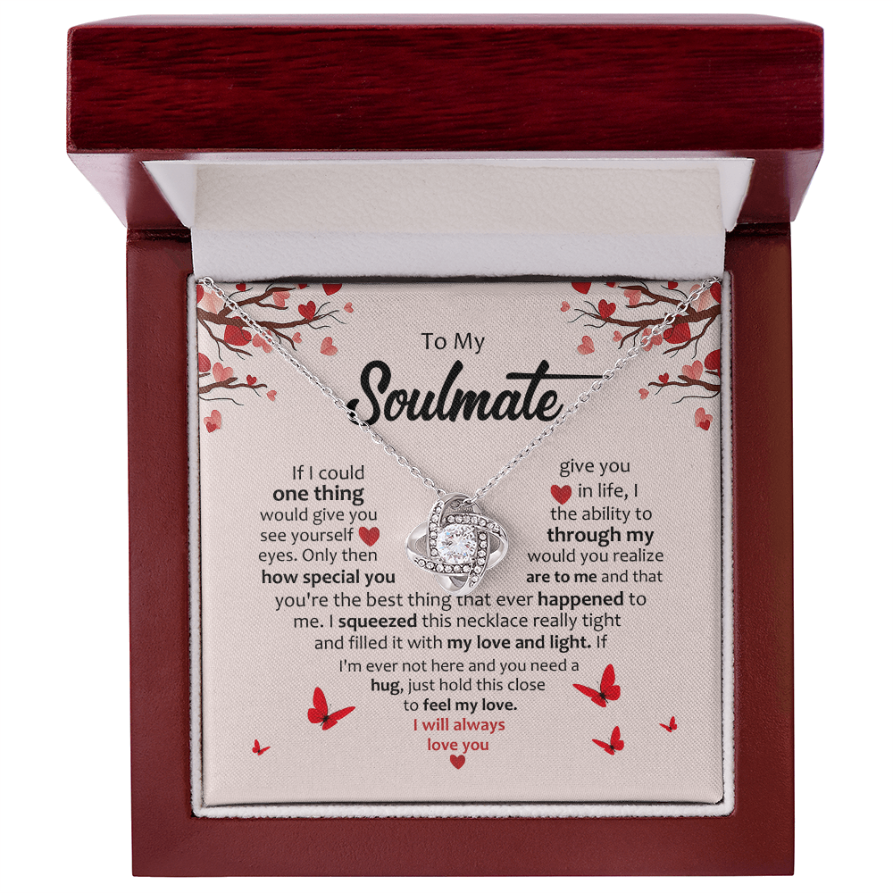To My Soulmate – “I Will Always Love You” Love Knot Necklace, Romantic Gift for Her