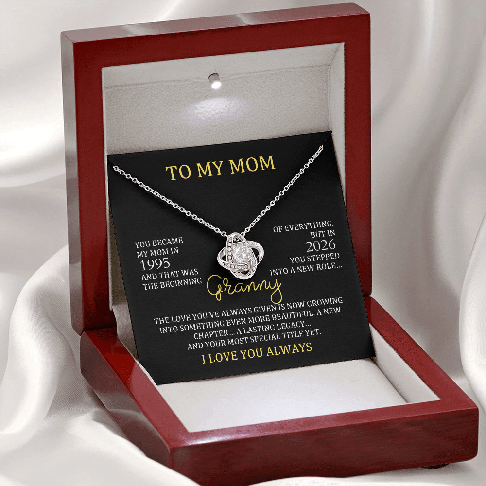 granny necklace in luxury gift box for first time grandma gift