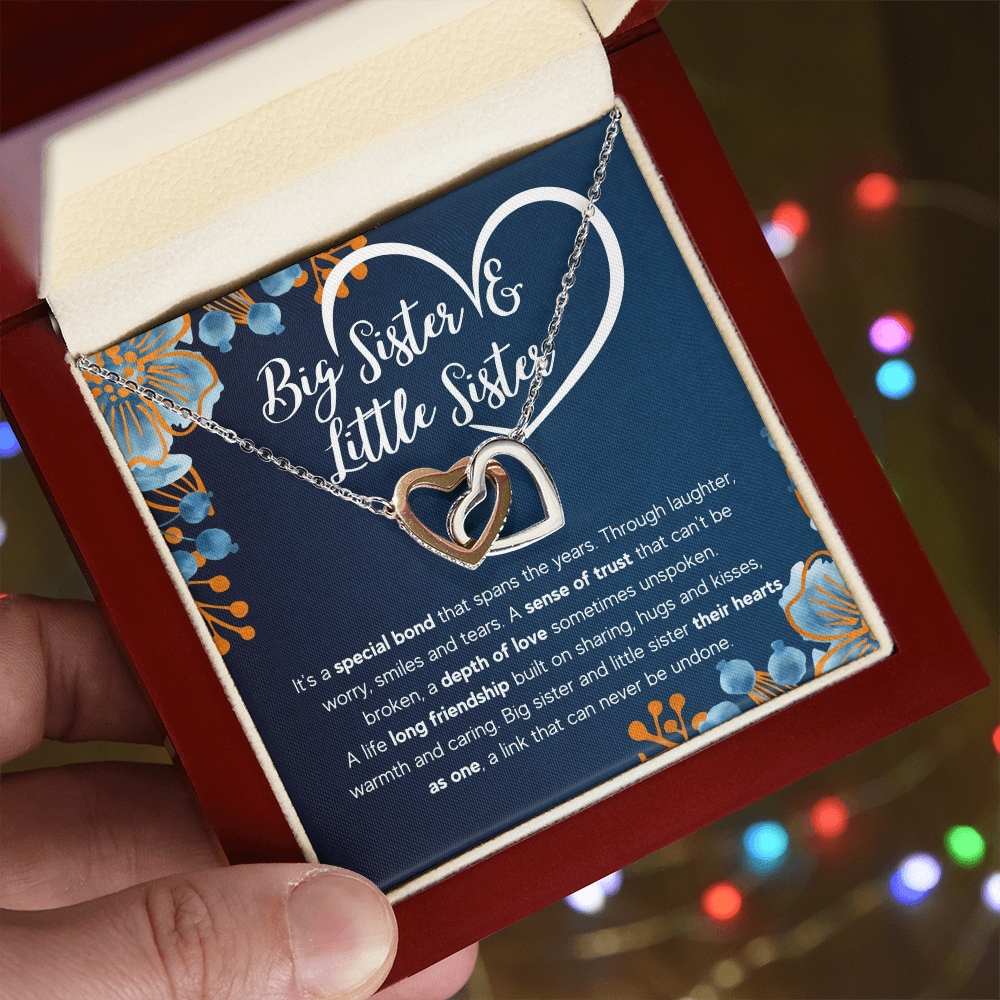 Big Sister Little Sister Necklace – Interlocking Hearts Gift