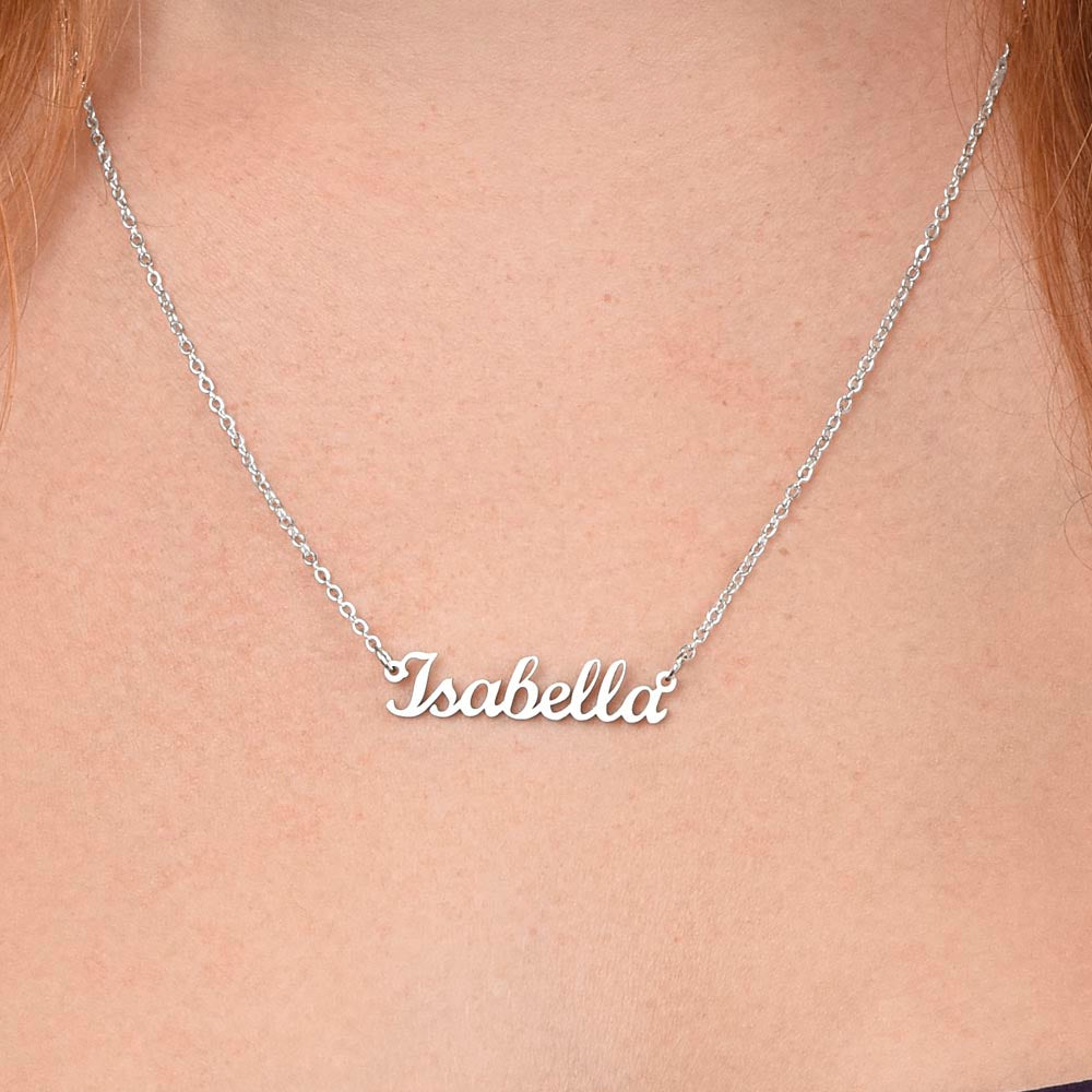 To My Mom Name Necklace from Son – Personalized Jewelry Gift, Custom Cursive Name Necklace