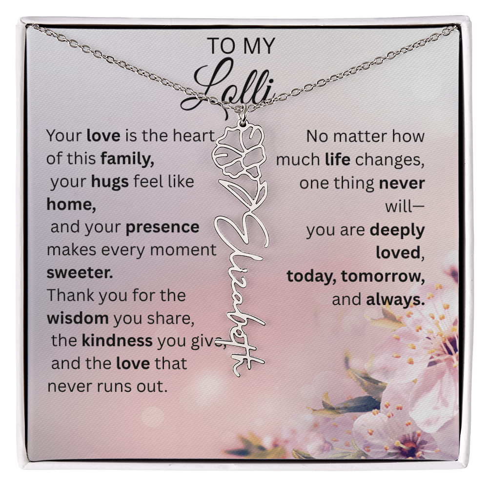 Personalized Lolli Flower Name Necklace – Custom Birth Flower Gift from Grandkids