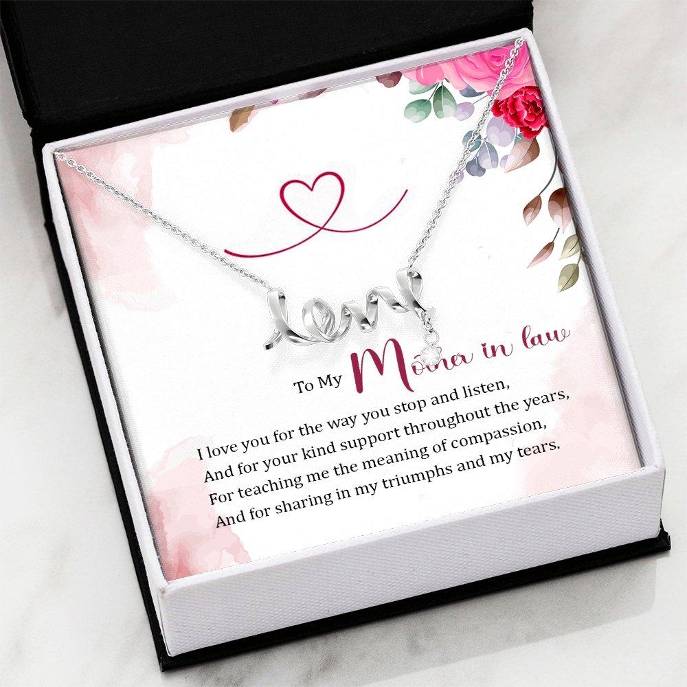 To My Mother-in-Law Love Necklace – Meaningful Gift for Mother in Law, Birthday Gift, Wedding Gift, Thank You Gift from Daughter-in-Law