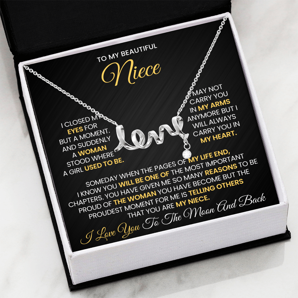 Love Script Necklace for Niece – Sentimental Gift for Niece Jewelry