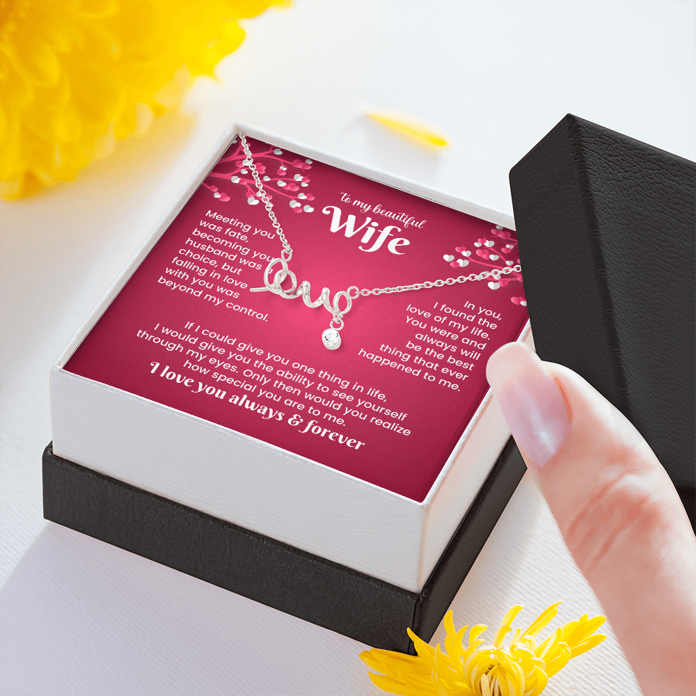 To My Beautiful Wife Love Necklace – Romantic Gift From Husband