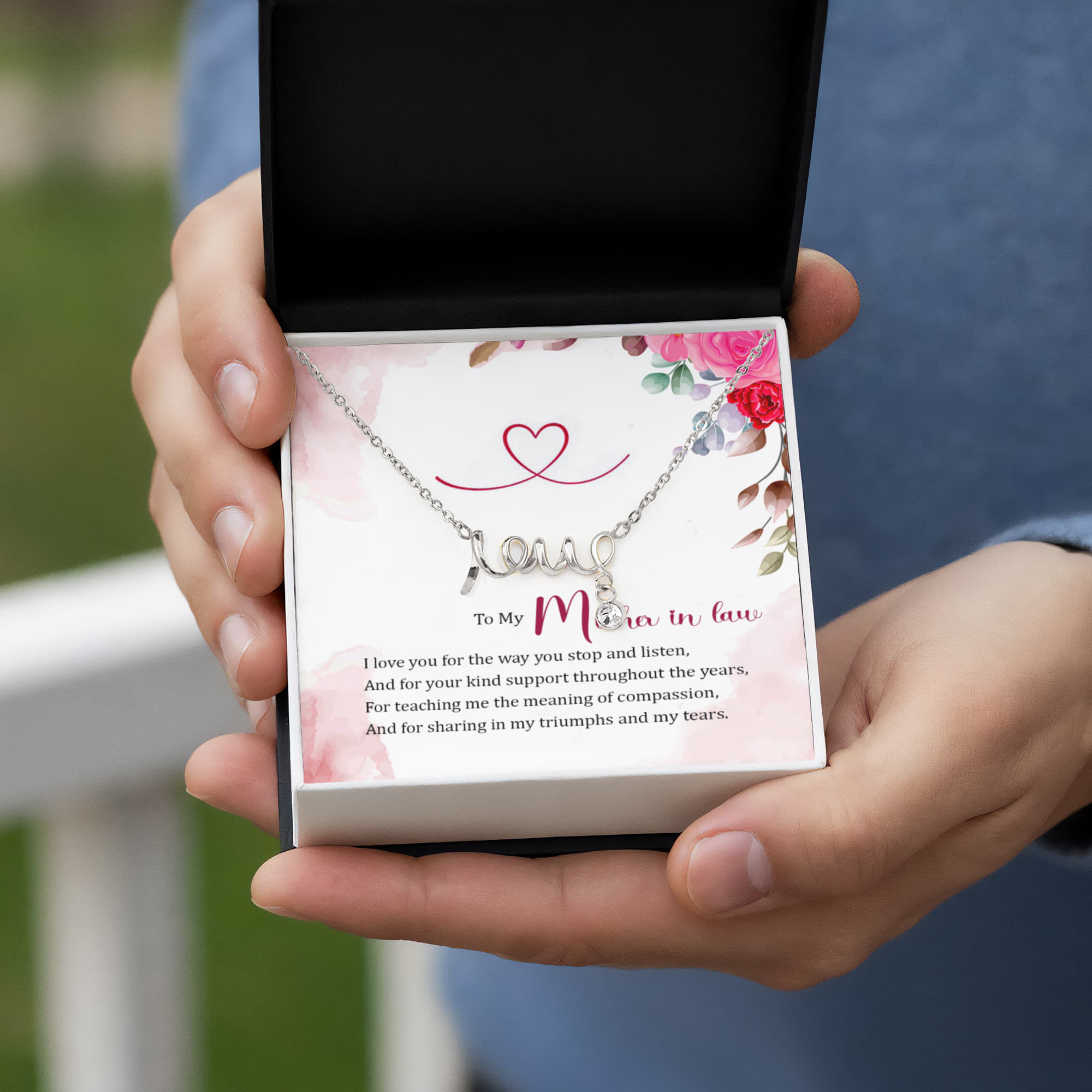 To My Mother-in-Law Love Necklace – Meaningful Gift for Mother in Law, Birthday Gift, Wedding Gift, Thank You Gift from Daughter-in-Law