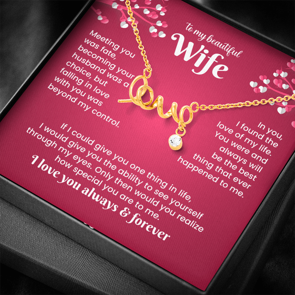 To My Beautiful Wife Love Necklace – Romantic Gift From Husband