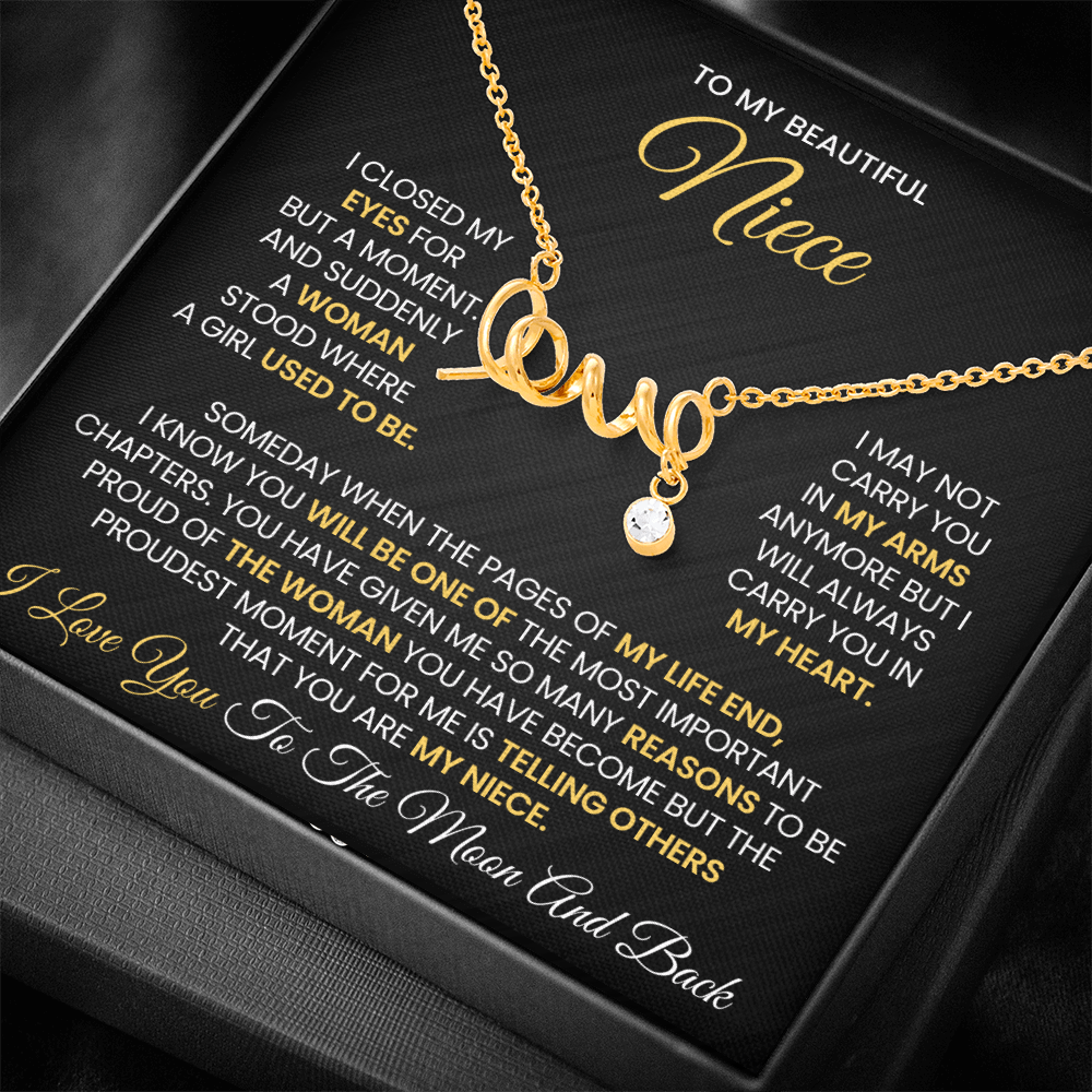 Love Script Necklace for Niece – Sentimental Gift for Niece Jewelry