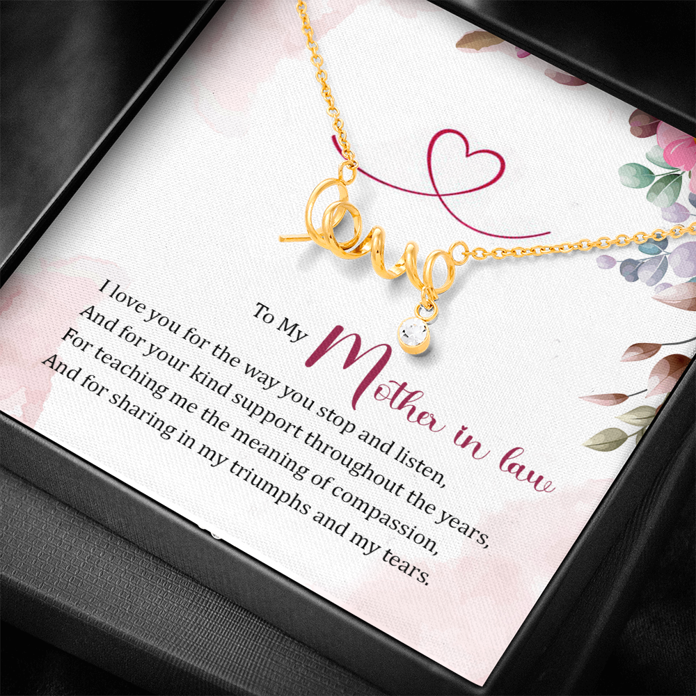 To My Mother-in-Law Love Necklace – Meaningful Gift for Mother in Law, Birthday Gift, Wedding Gift, Thank You Gift from Daughter-in-Law