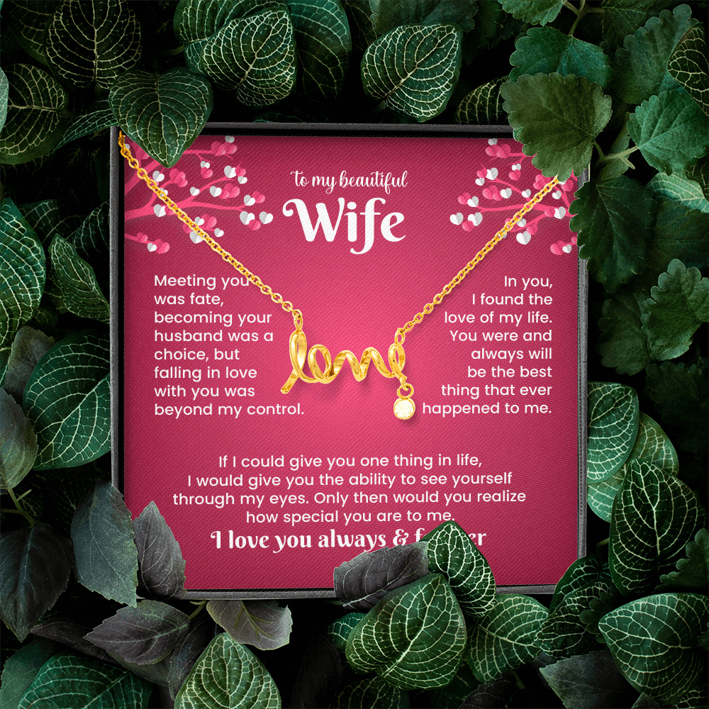 To My Beautiful Wife Love Necklace – Romantic Gift From Husband