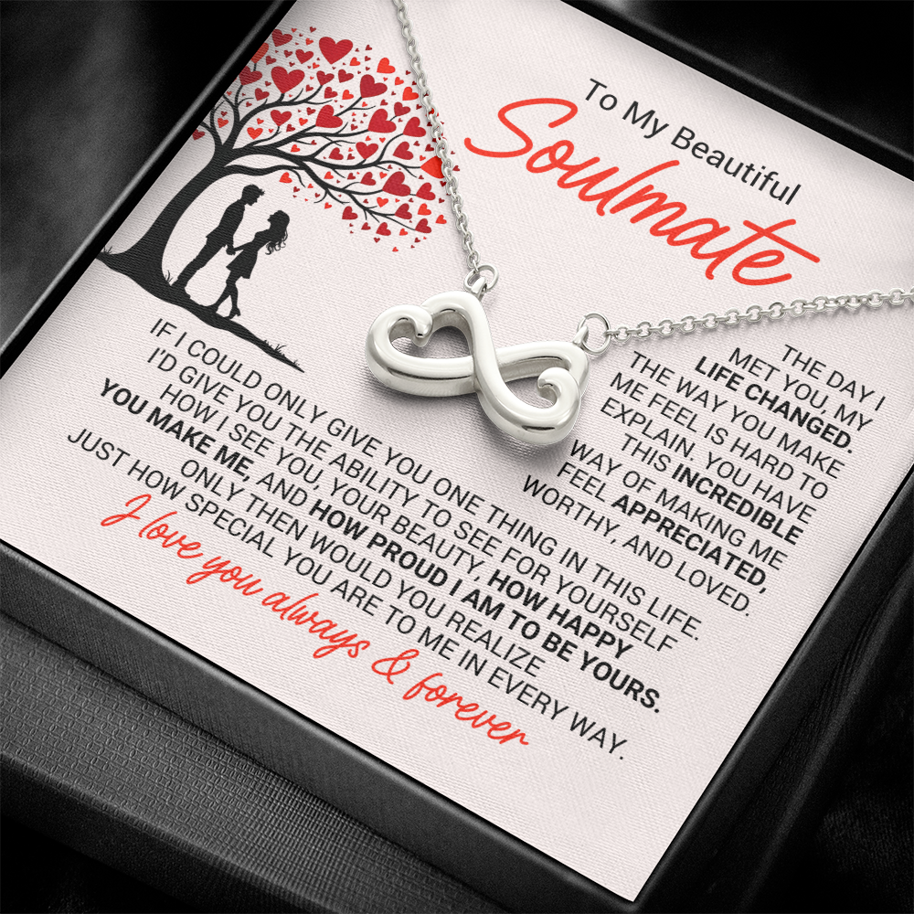 Endless Love Infinity Necklace for Soulmate – Romantic Gift for Wife or Girlfriend, Infinity Heart Necklace