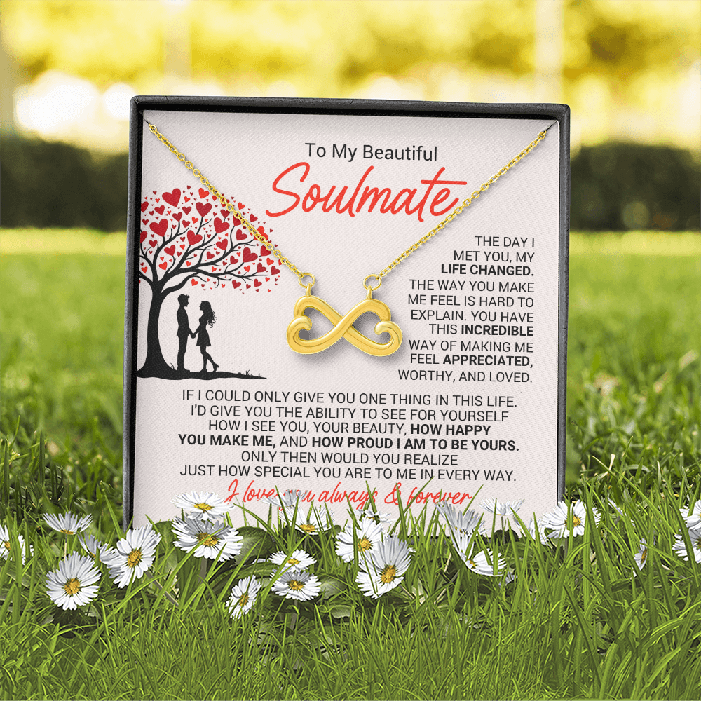 Endless Love Infinity Necklace for Soulmate – Romantic Gift for Wife or Girlfriend, Infinity Heart Necklace