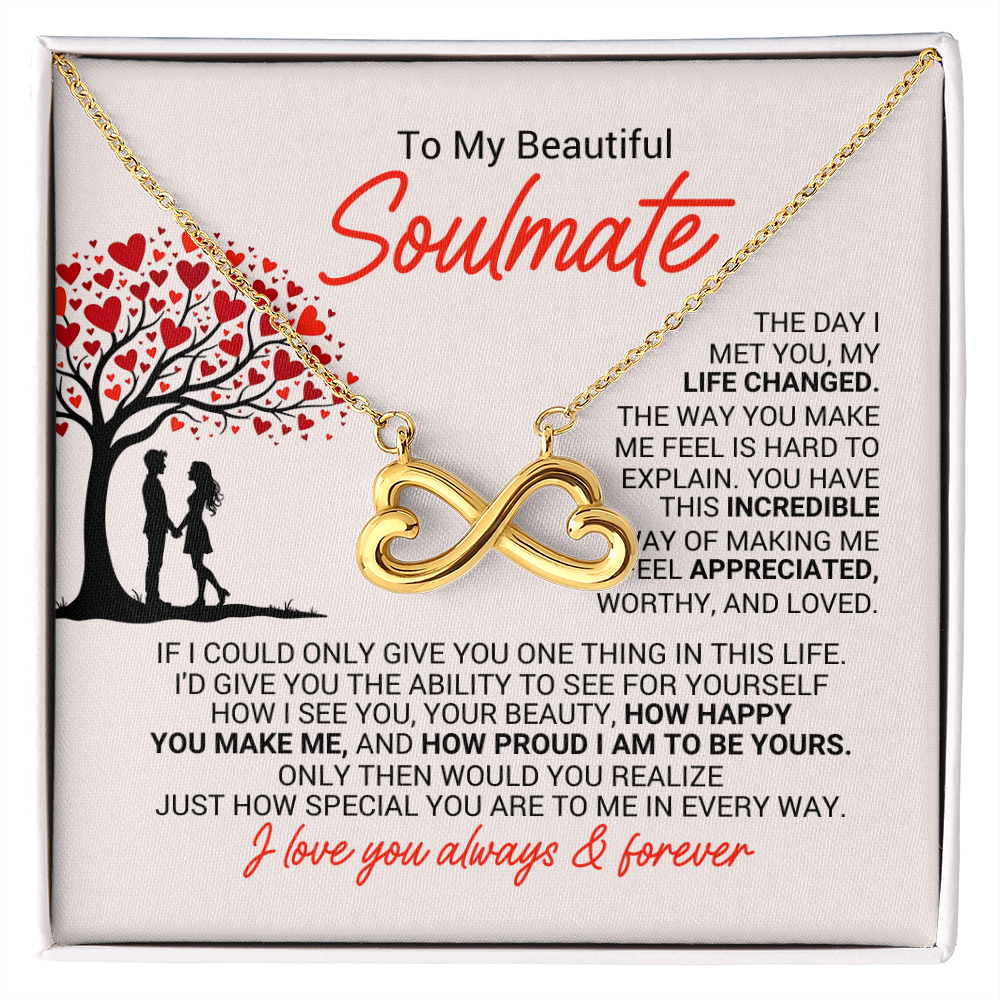 Endless Love Infinity Necklace for Soulmate – Romantic Gift for Wife or Girlfriend, Infinity Heart Necklace