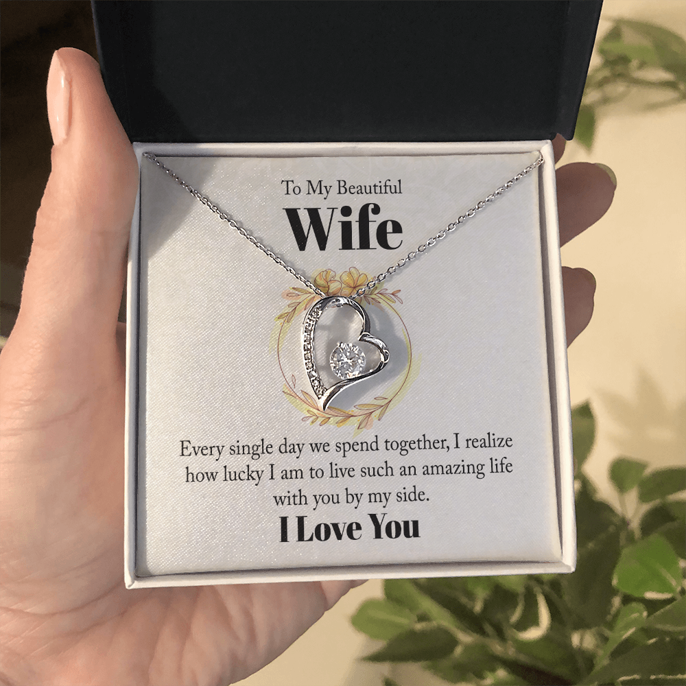 Forever Love Necklace Gift for Wife – Romantic Heart Pendant, Meaningful Jewelry for Her