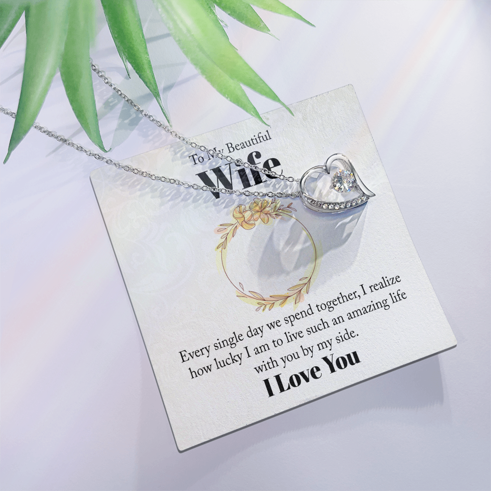 Forever Love Necklace Gift for Wife – Romantic Heart Pendant, Meaningful Jewelry for Her