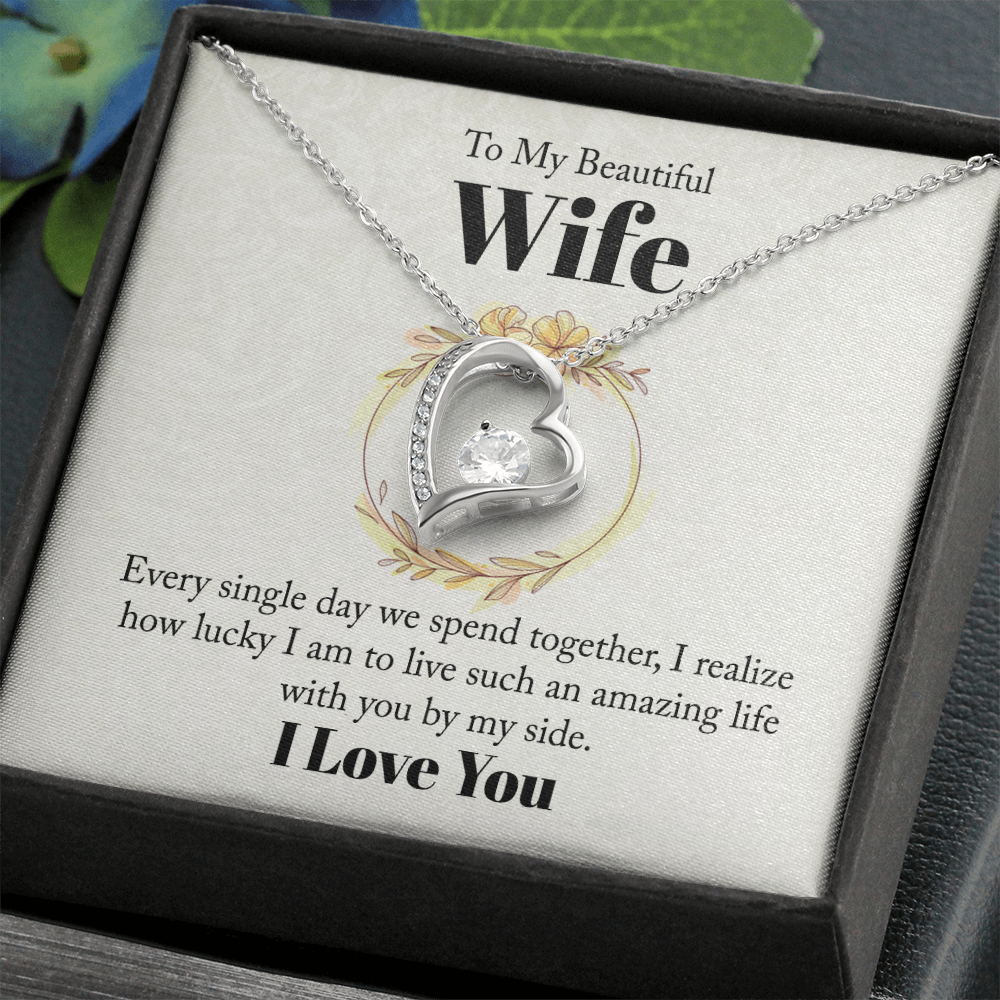 Forever Love Necklace Gift for Wife – Romantic Heart Pendant, Meaningful Jewelry for Her