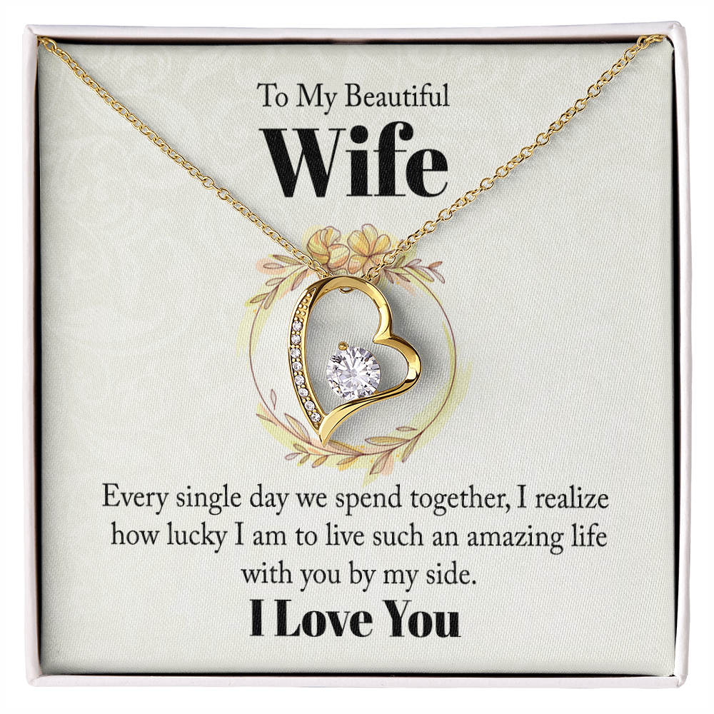 Forever Love Necklace Gift for Wife – Romantic Heart Pendant, Meaningful Jewelry for Her