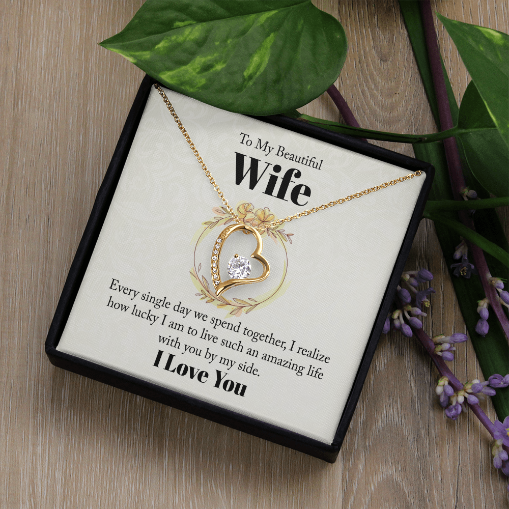 Forever Love Necklace Gift for Wife – Romantic Heart Pendant, Meaningful Jewelry for Her